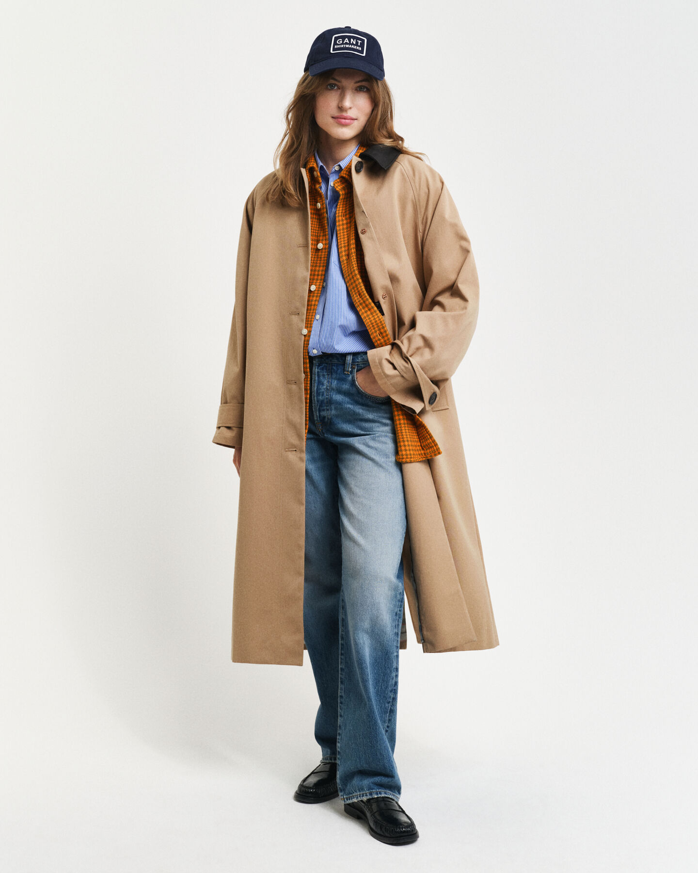 Chemise relaxed fit &agrave; motif pied-de-poule