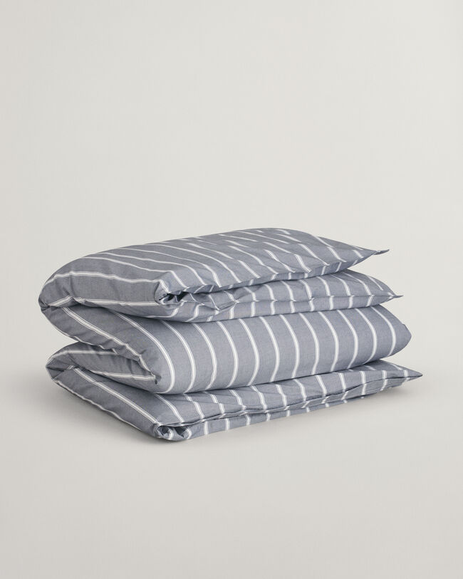 Housse de couette double à rayures Oxford