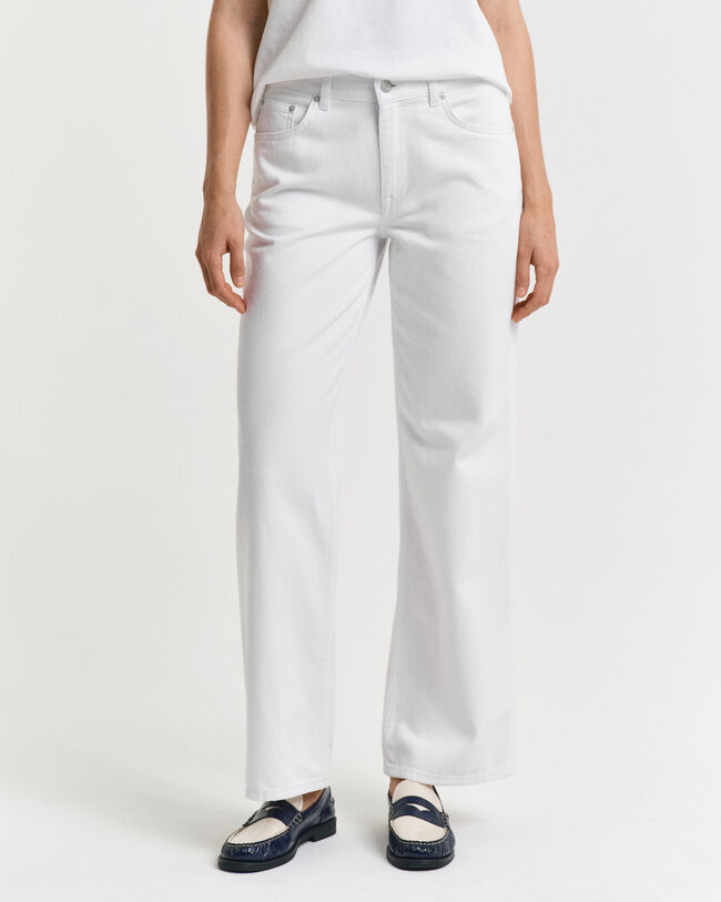 Jean jambes droites coupe décontractée blanc