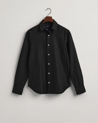 Chemise slim fit en serg&eacute; uni