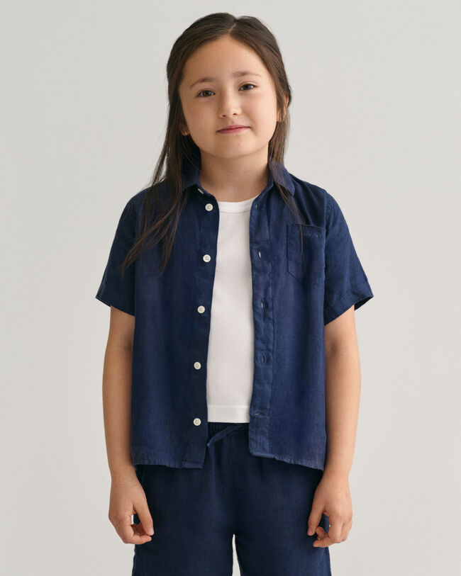 Chemise &agrave; manches courtes en lin Kids