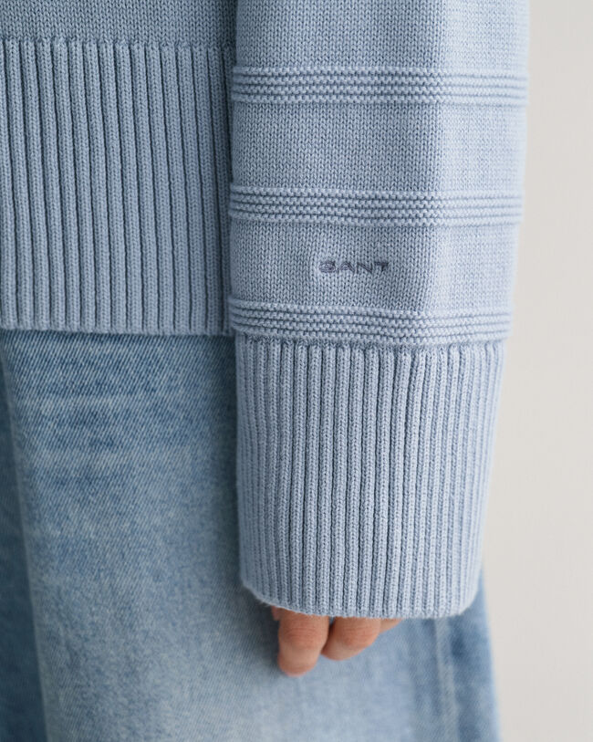 Pull ras du cou en coton &agrave; rayures Tonal