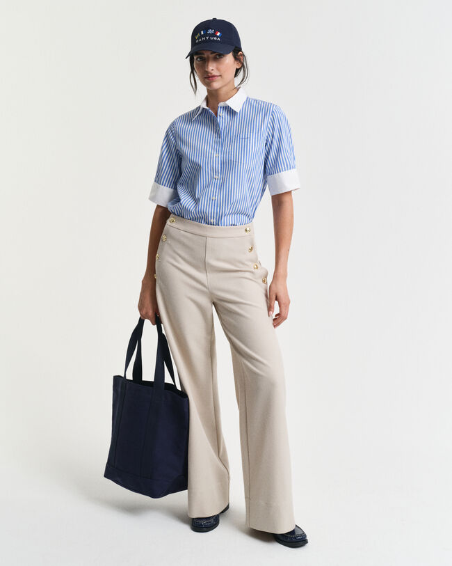 Chemise coupe regular à rayures contrastées