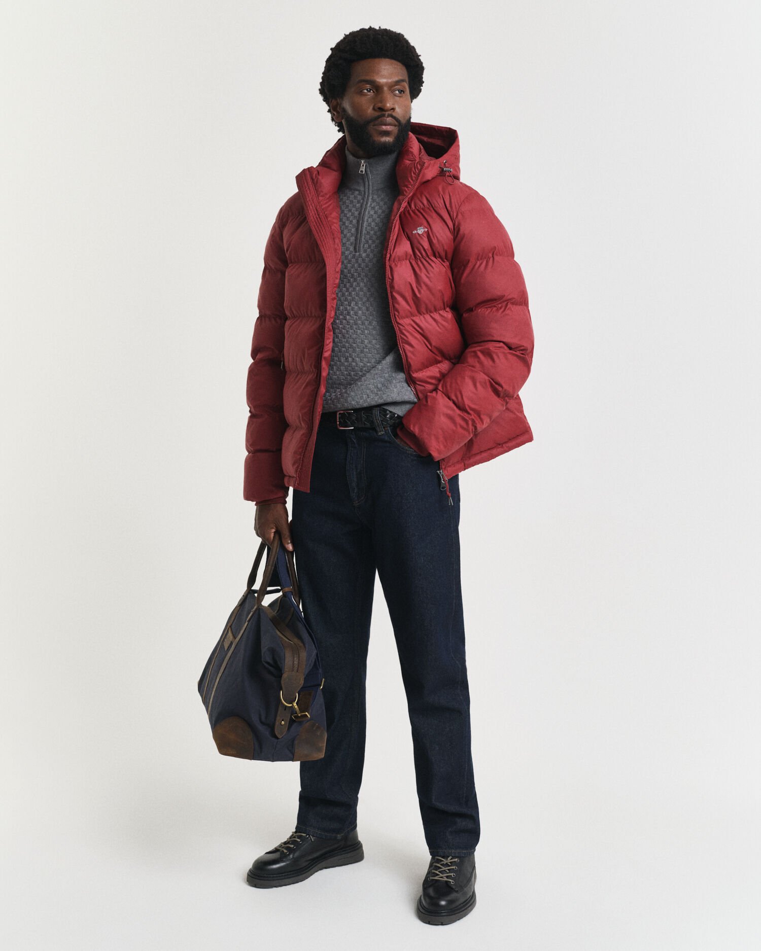 Pull à demi-zip micro texturé