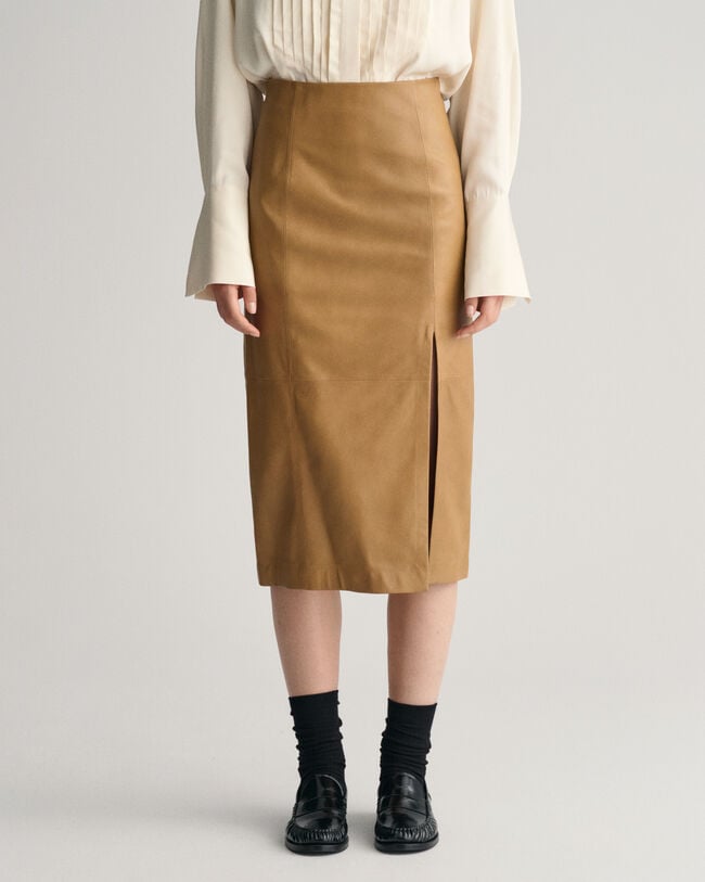 Jupe crayon en cuir