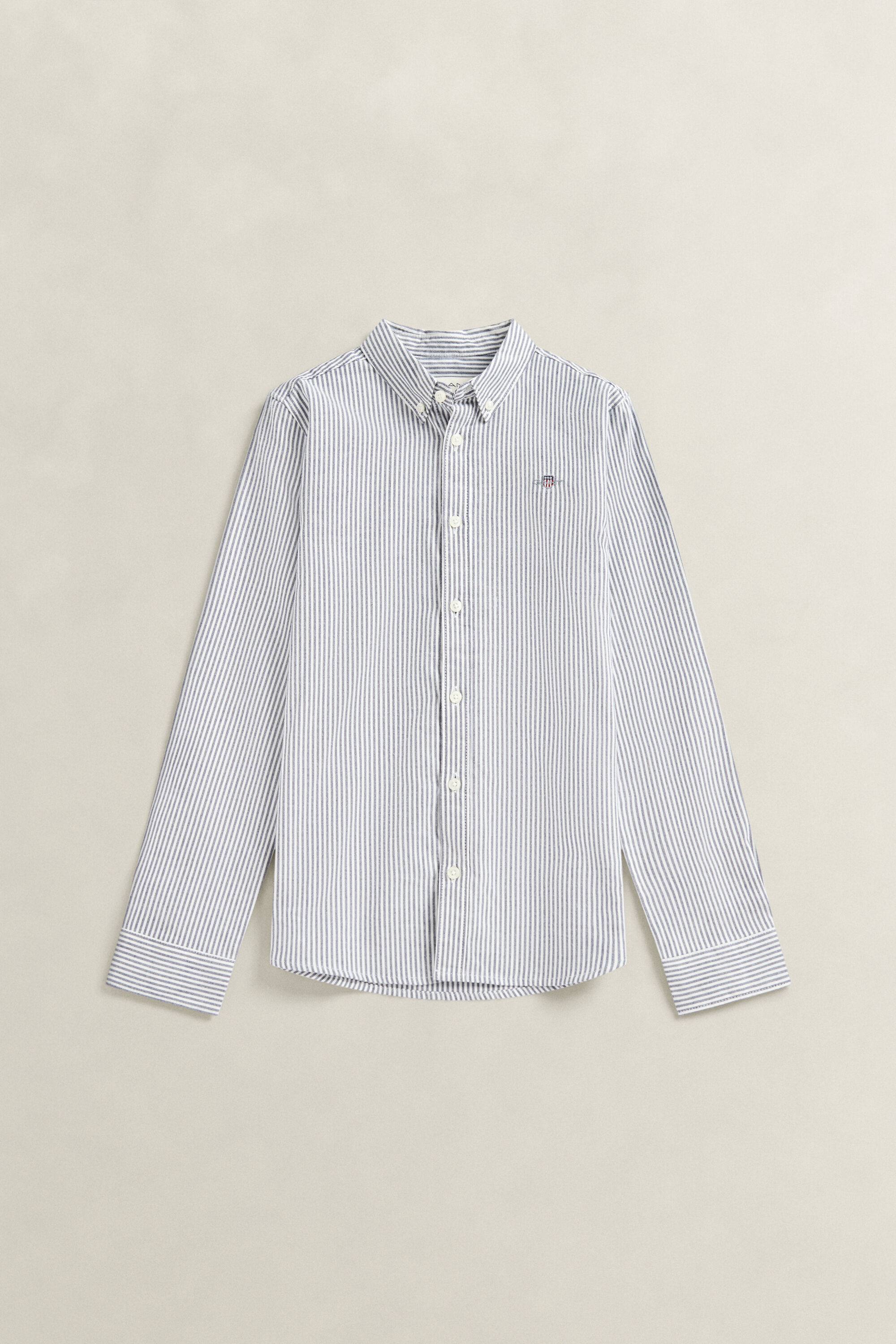 Chemise en coton Oxford à rayures avec écusson pour Ado Garçon