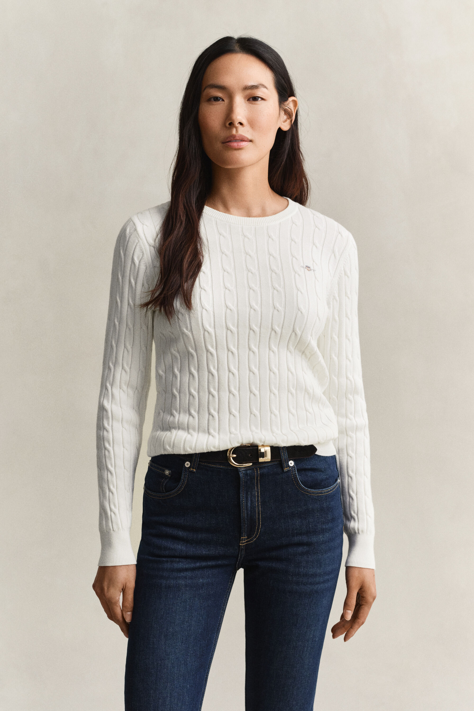 Pull en maille torsadée classique