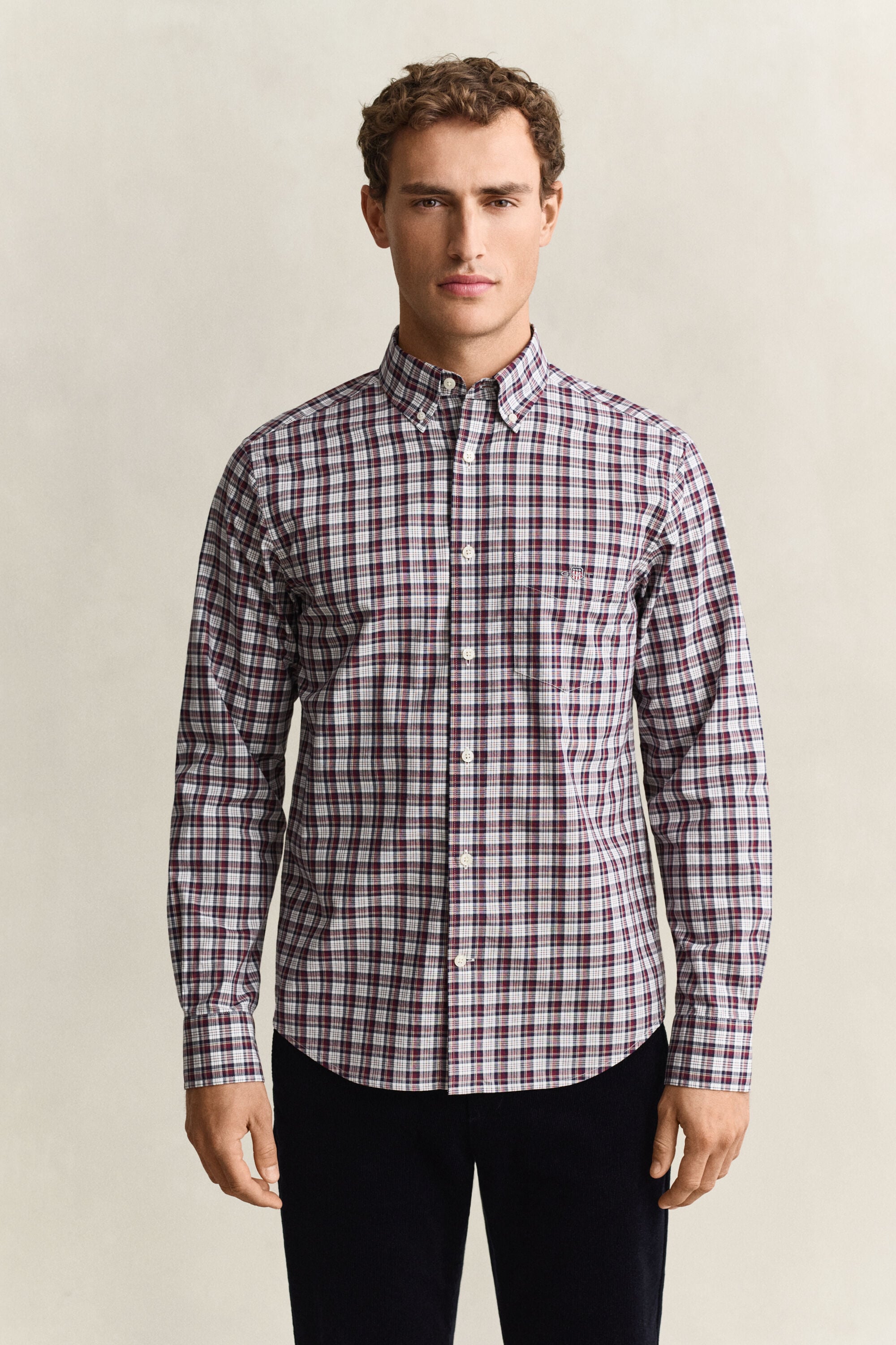 Chemise en popeline à carreaux