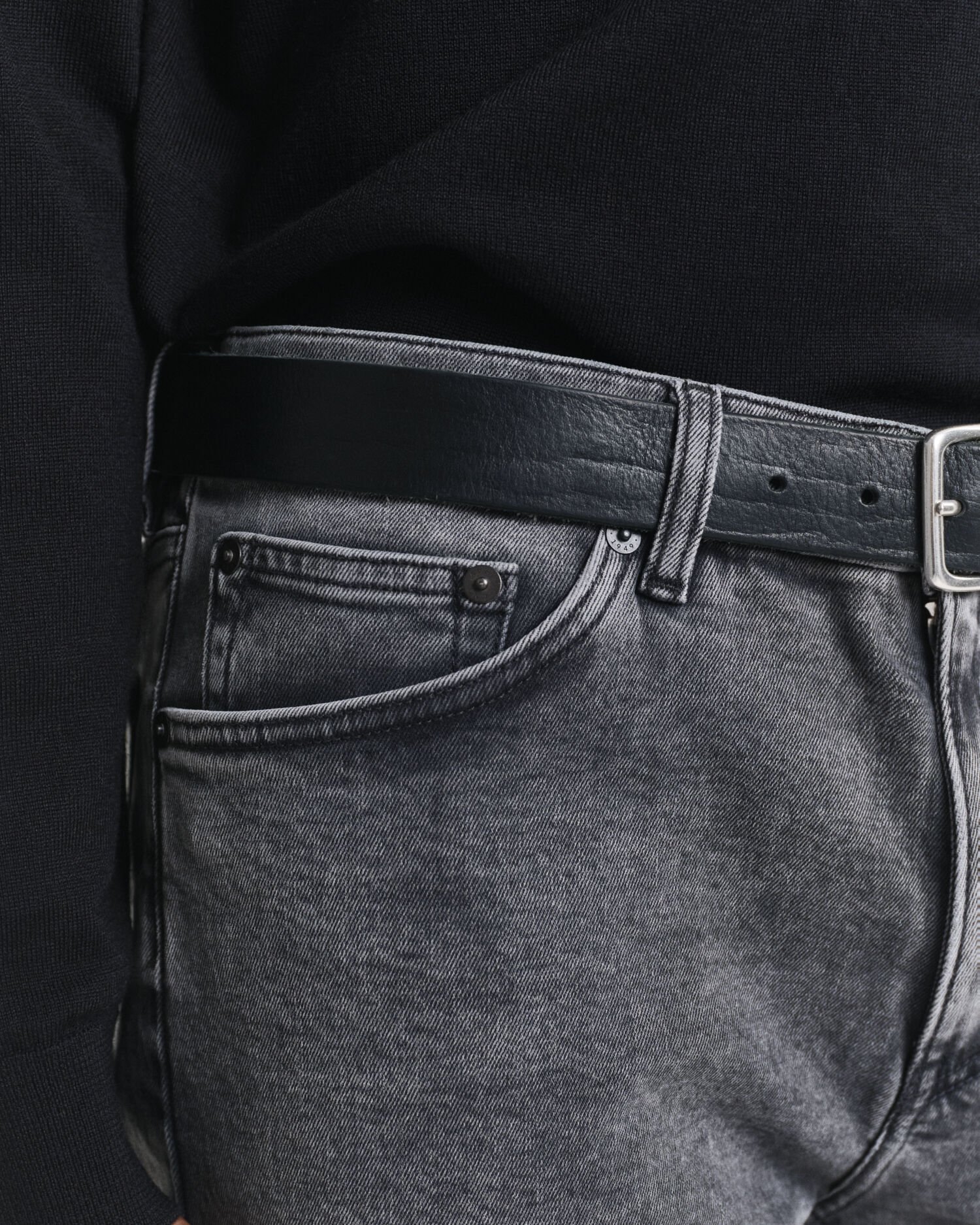 Jean regular fit noir délavé