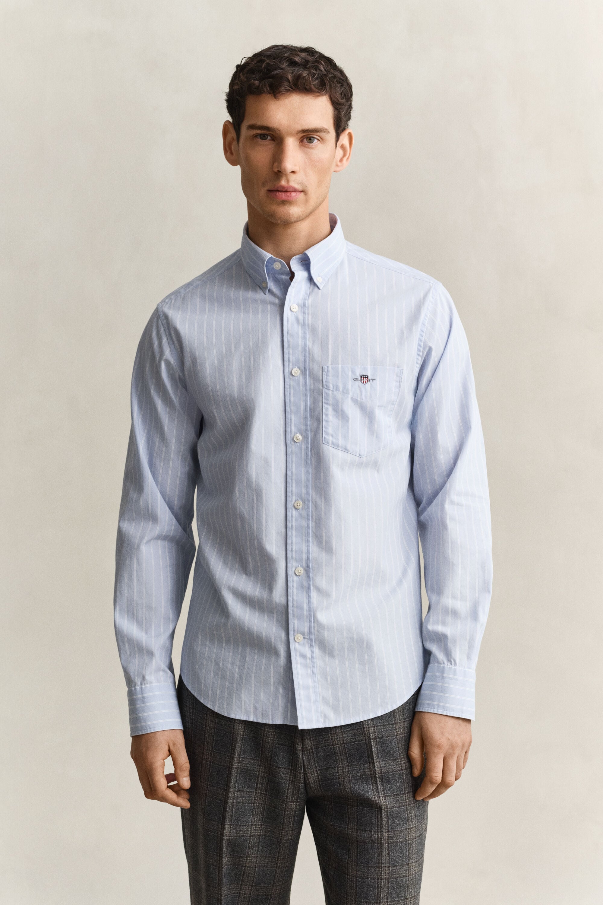 Chemise en popeline à rayures classique