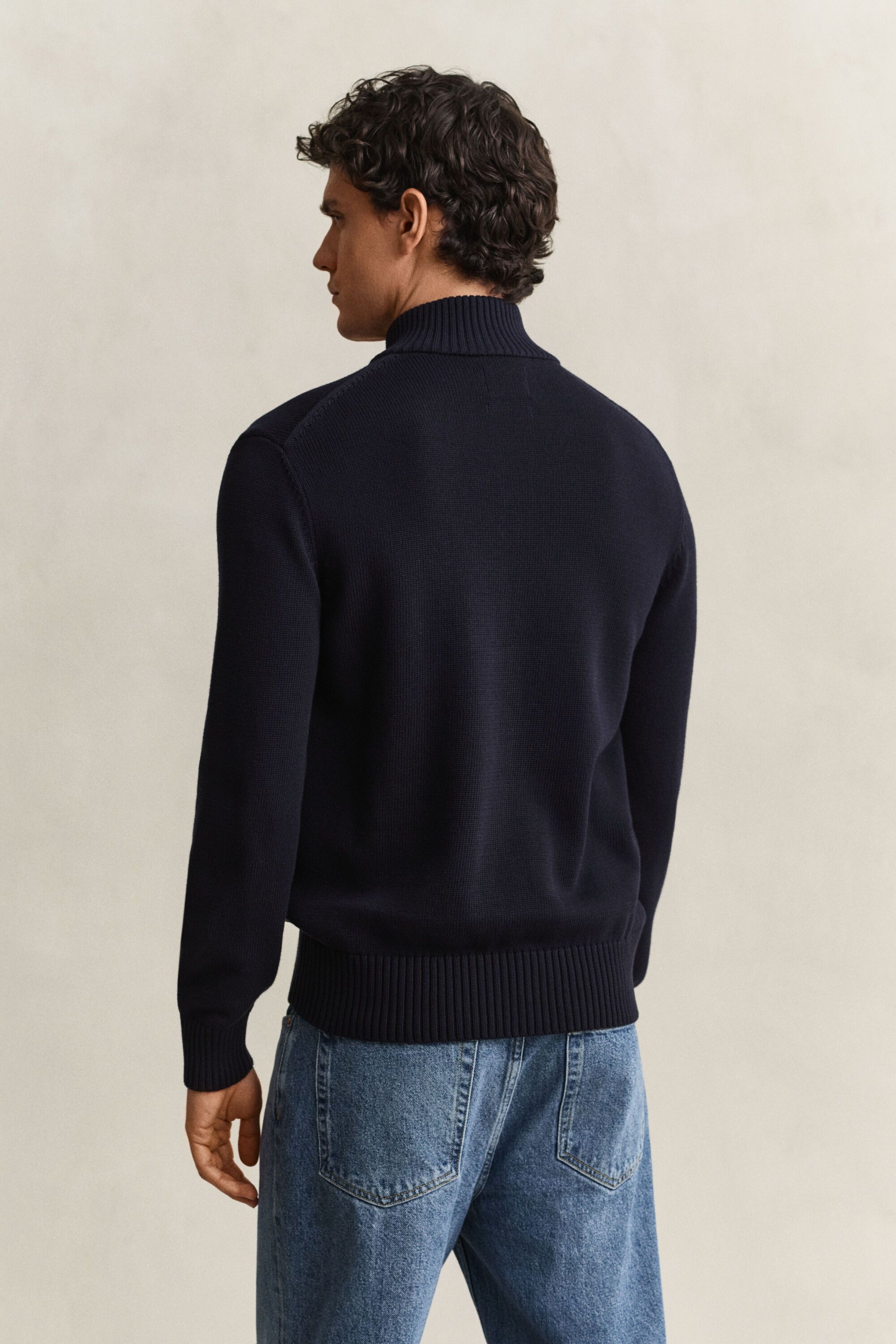 Pull à col boutonné en coton Supima
