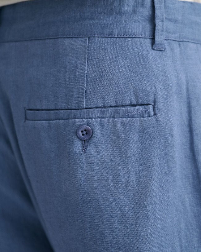 Pantalon relaxed fit en lin avec cordon de serrage