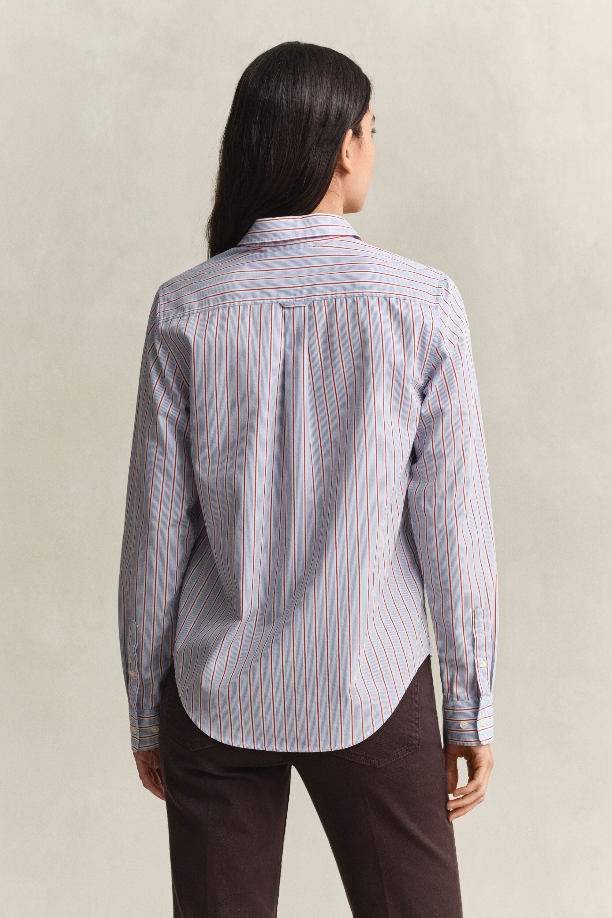Chemise classique coupe regular en popeline à rayures