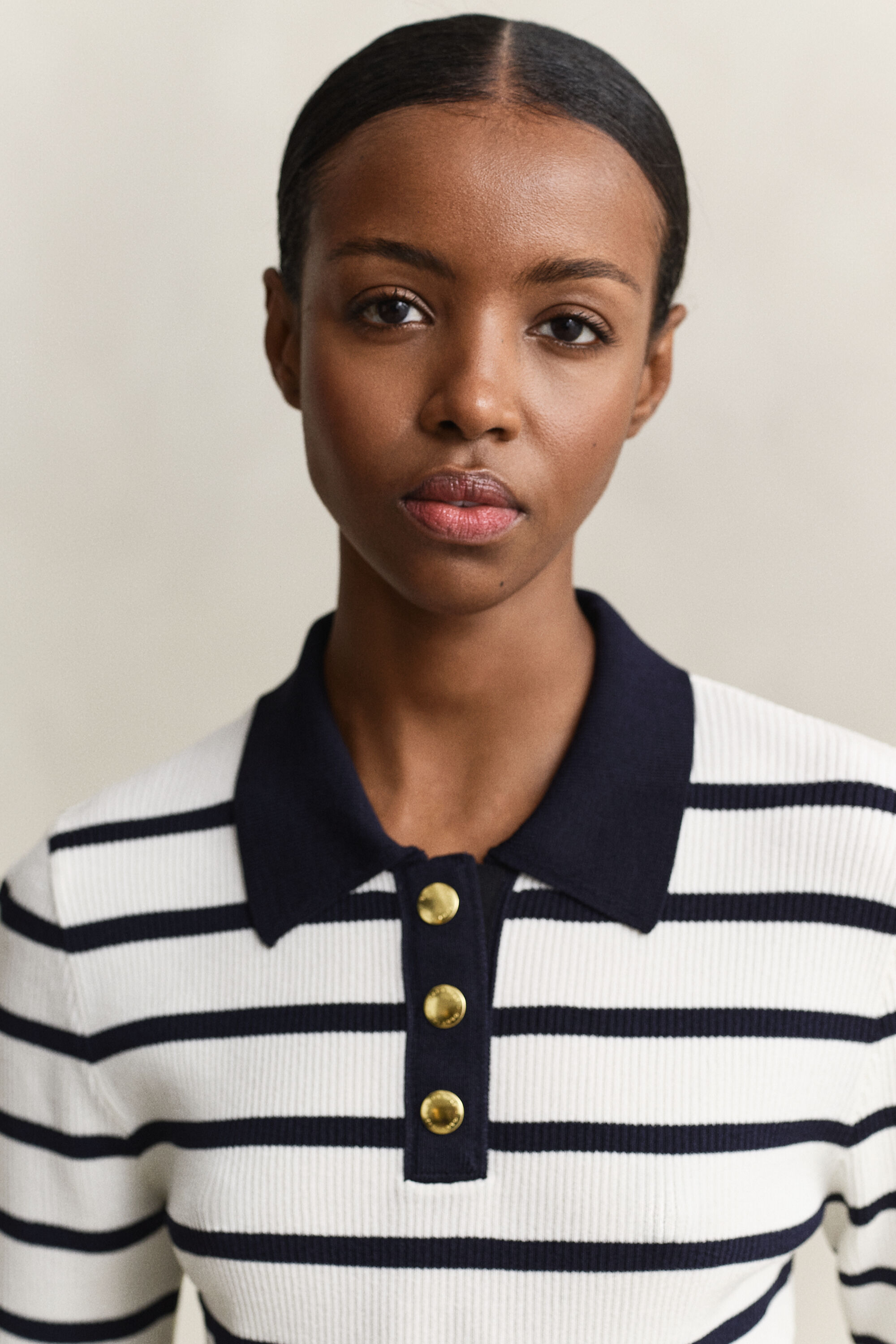 Rugger en maille à rayures