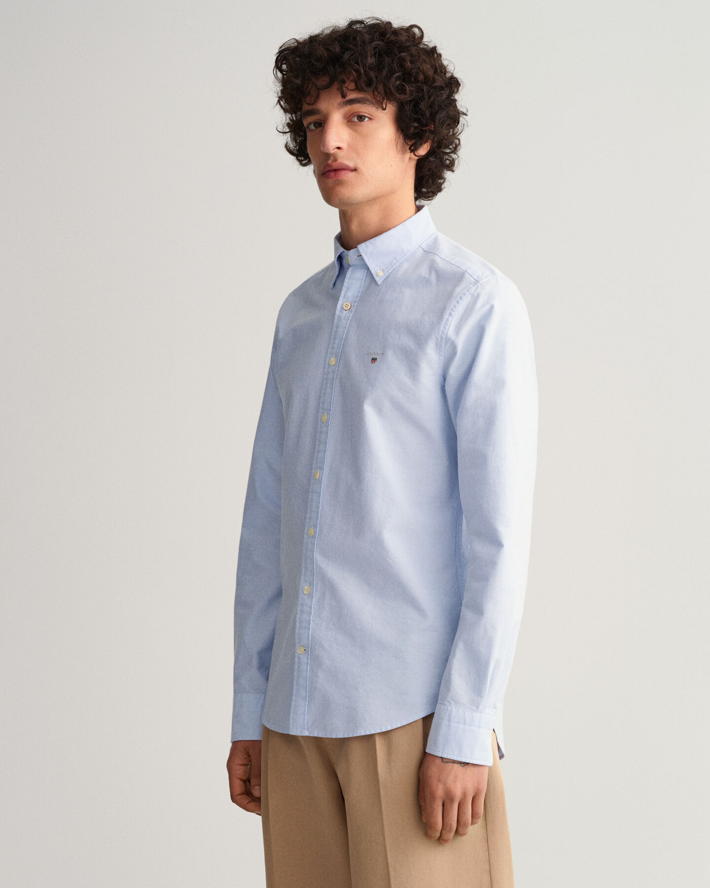 Chemise slim fit en coton Oxford