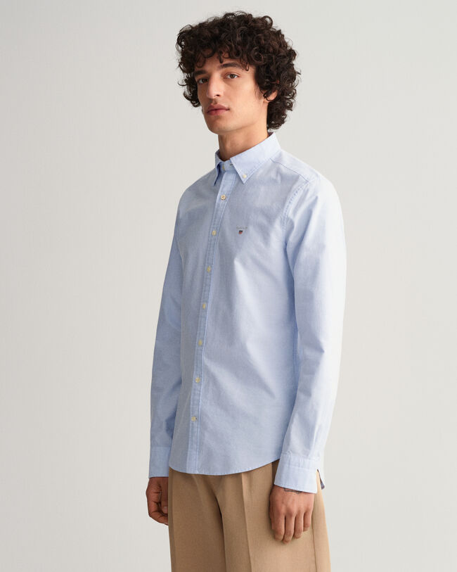 Chemise slim fit en coton Oxford