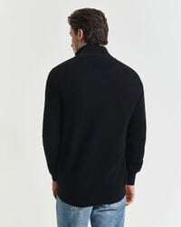 Pull à demi-zip en coton piqué
