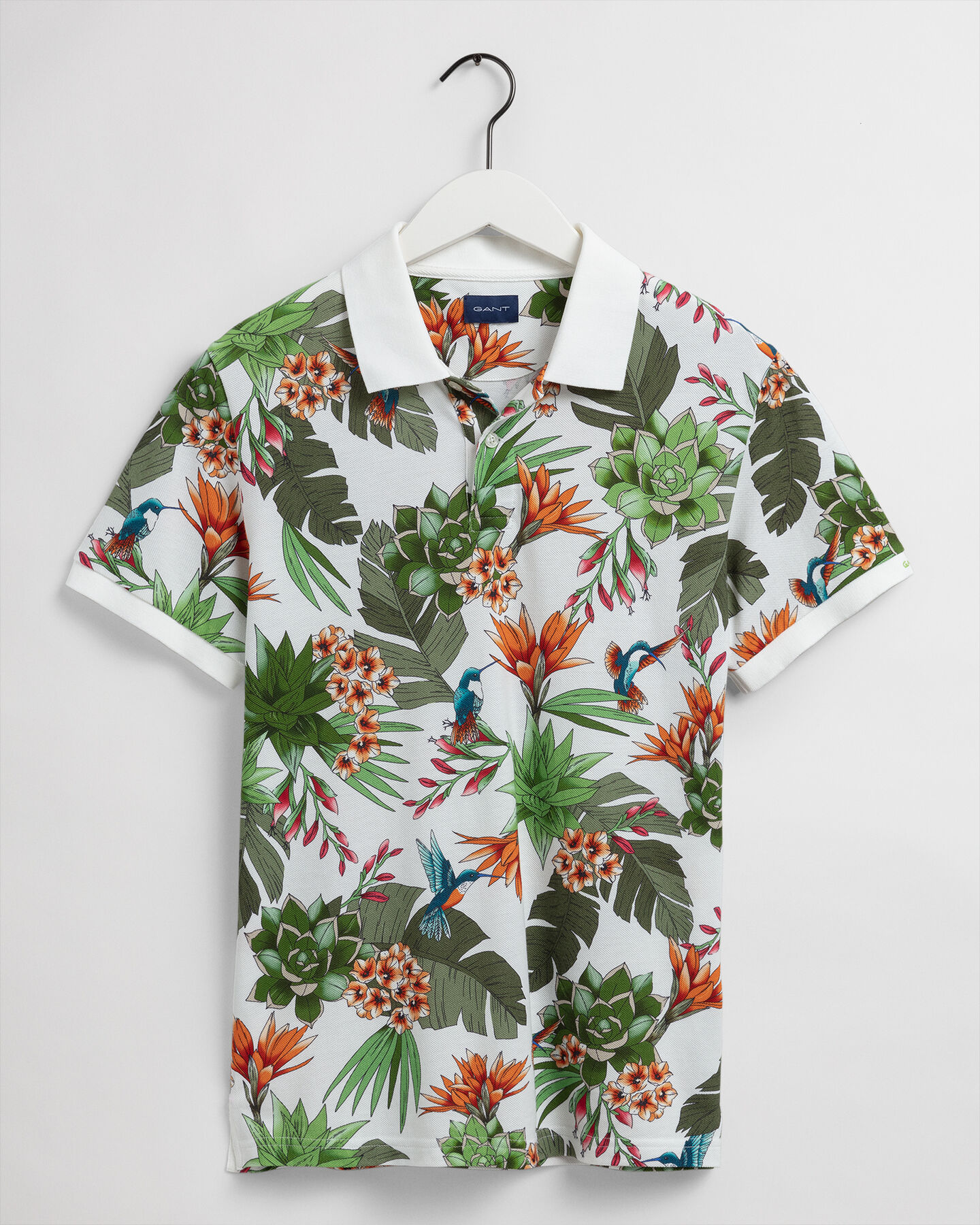 Polo Rugger en coton piqué à imprimé Humming Garden