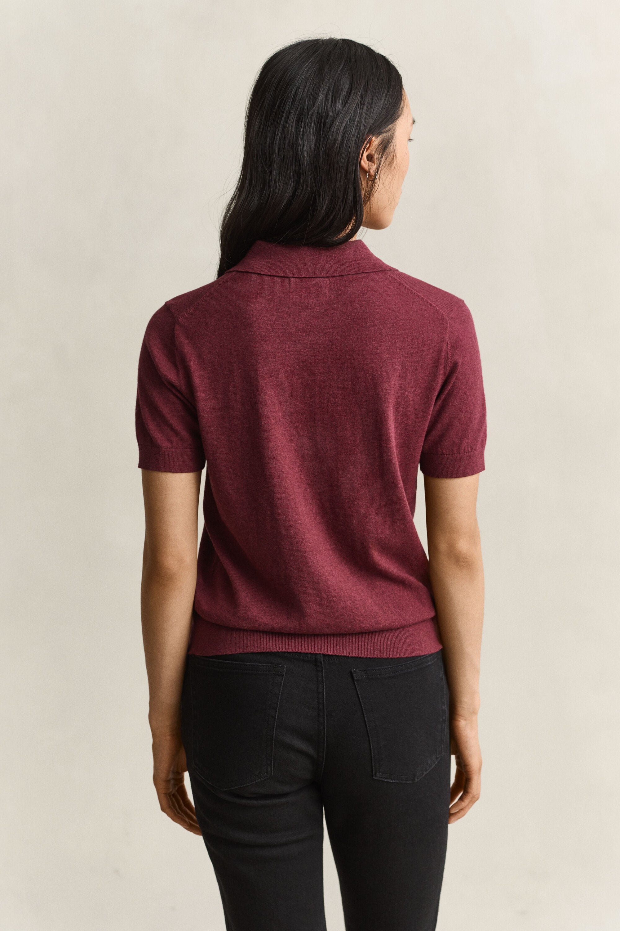 Pull léger façon polo en maille
