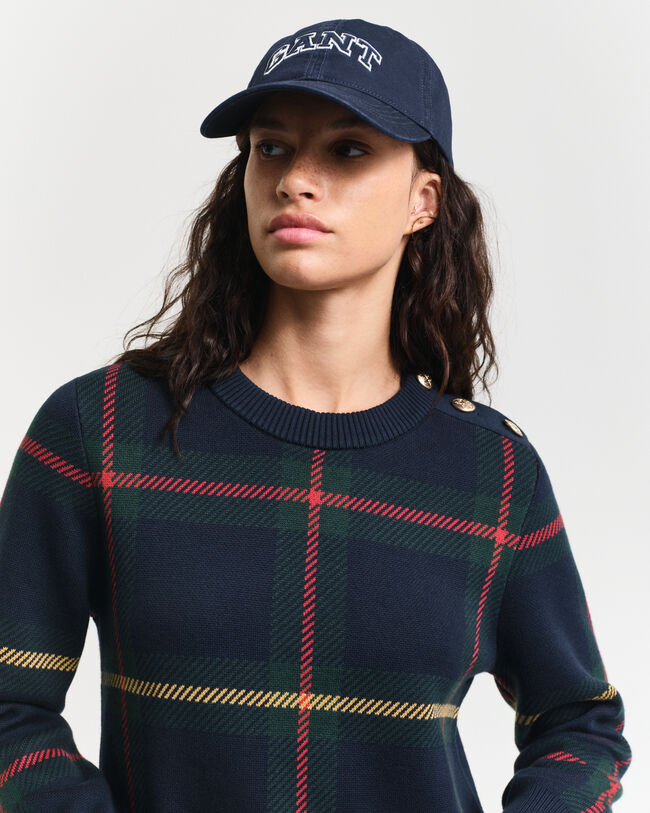 Robe ras du cou à carreaux