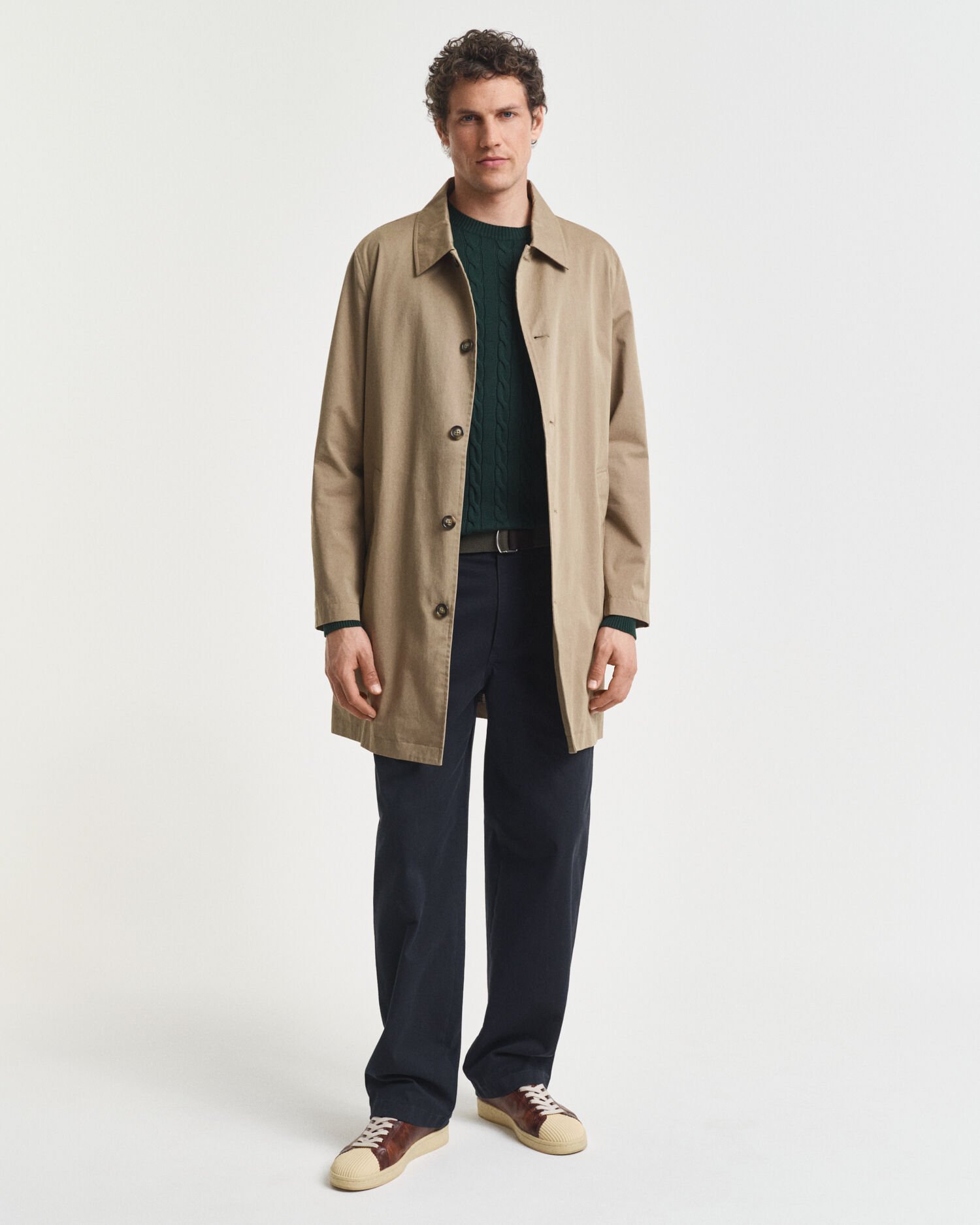 Pull col rond en maille de coton torsadée