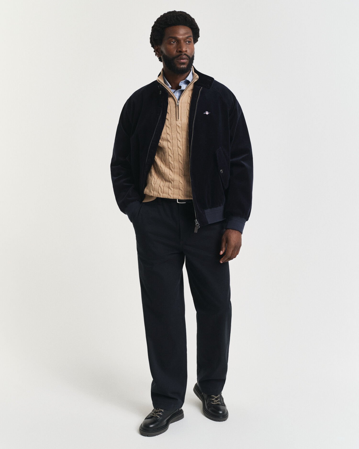 Pull à demi-zip en maille de coton torsadée