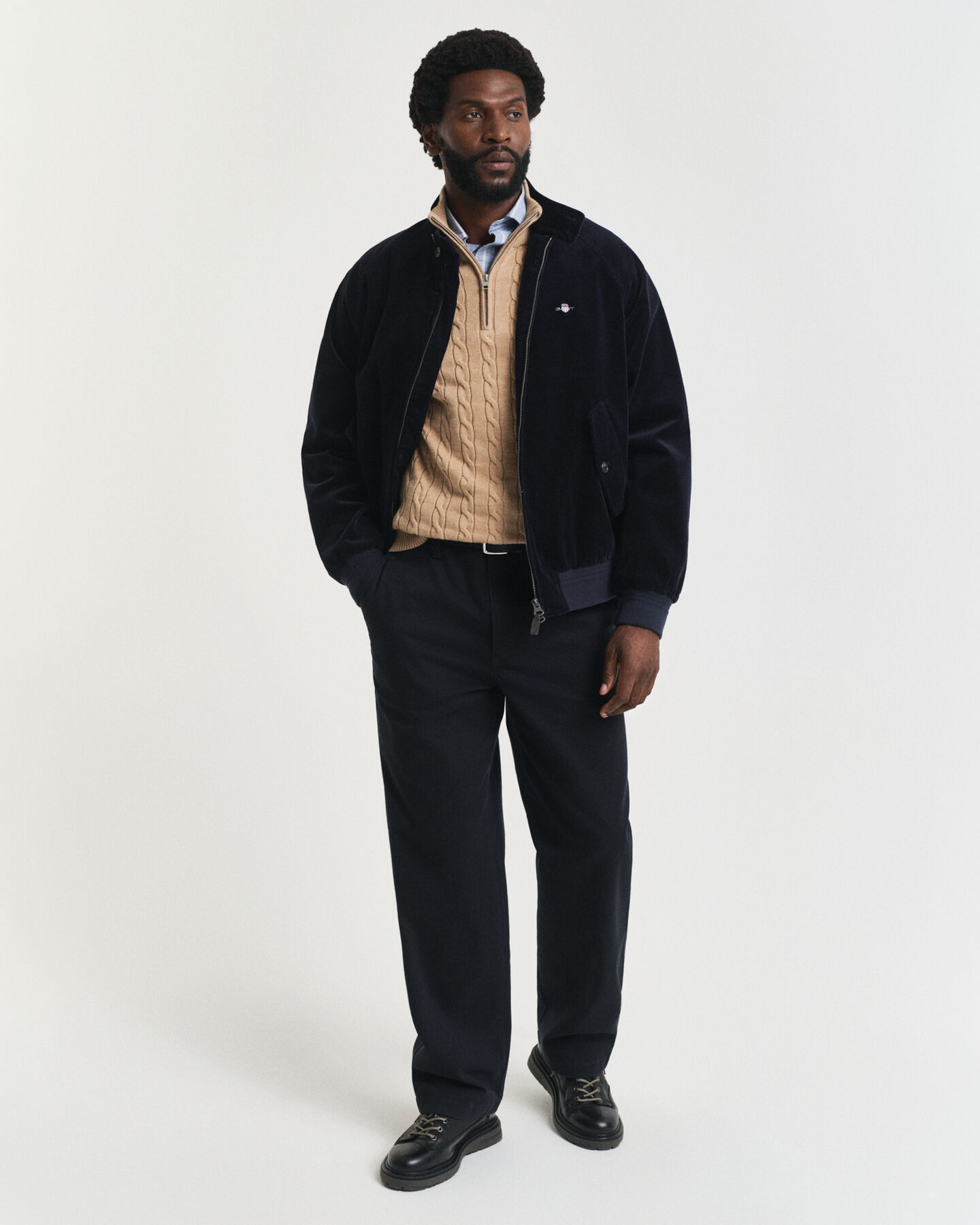 Pull à demi-zip en maille de coton torsadée