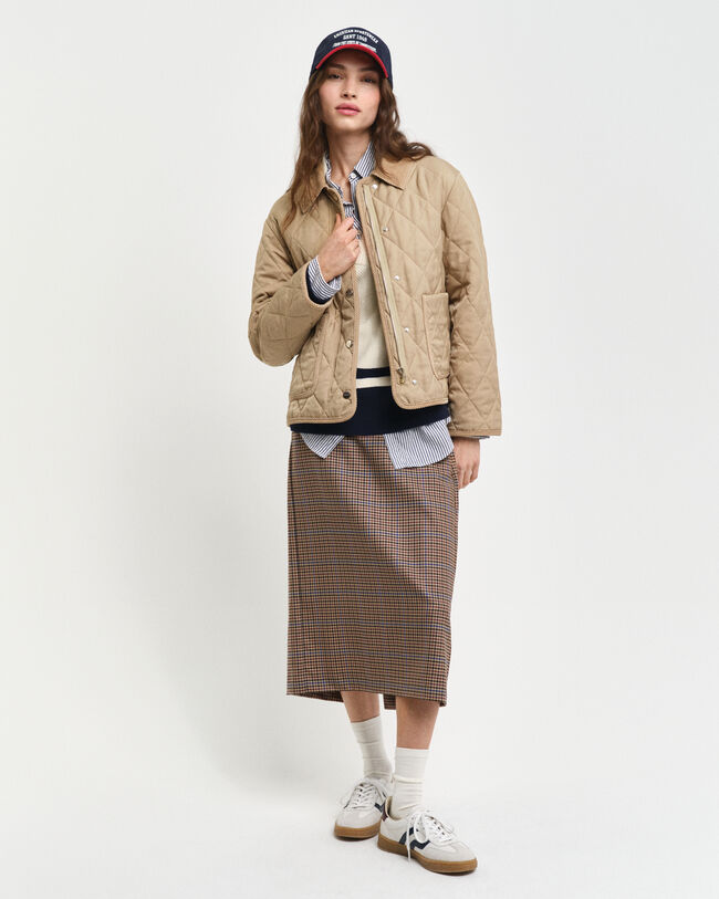 Veste matelassée avec finitions en velours côtelé