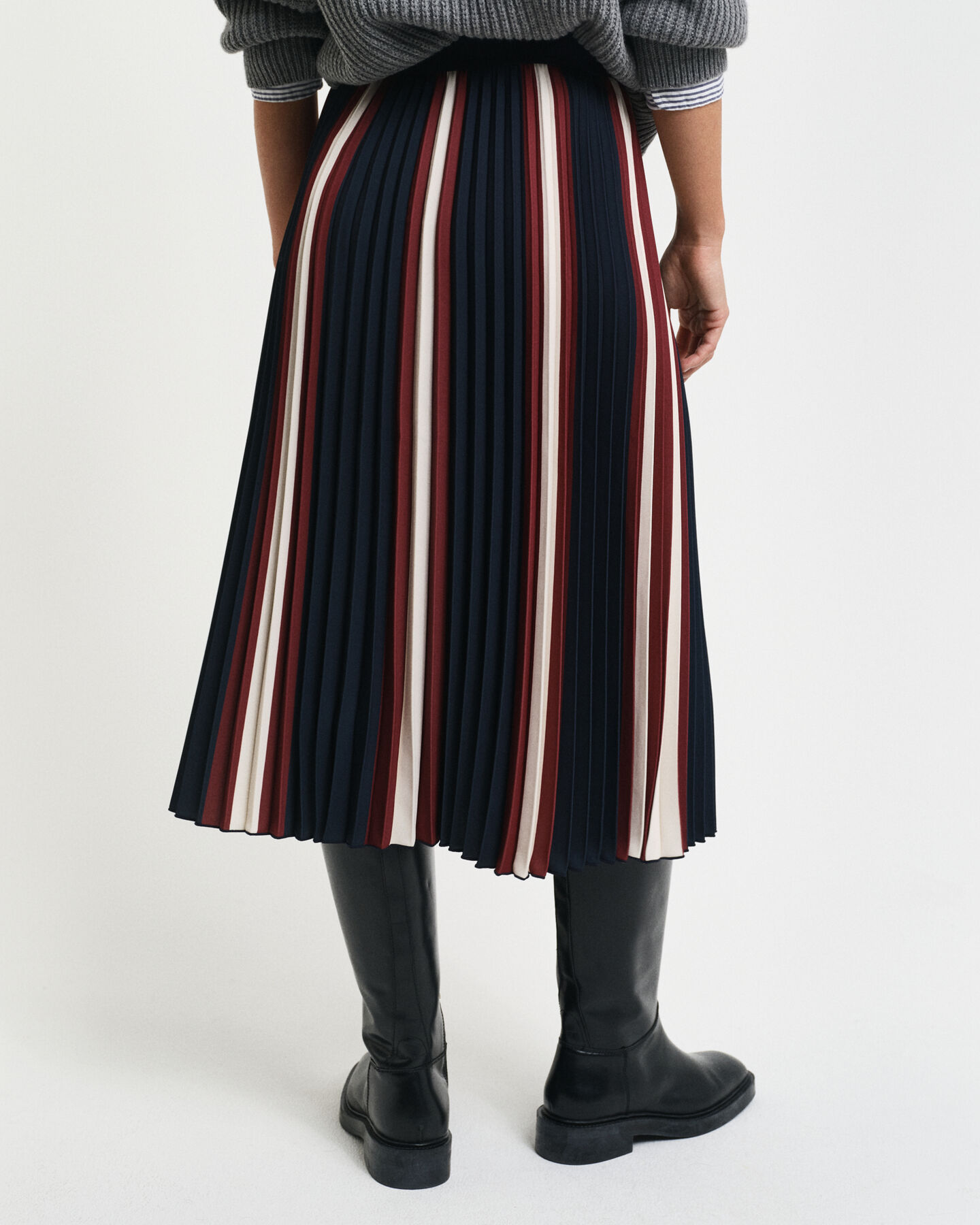 Jupe plissée à rayures