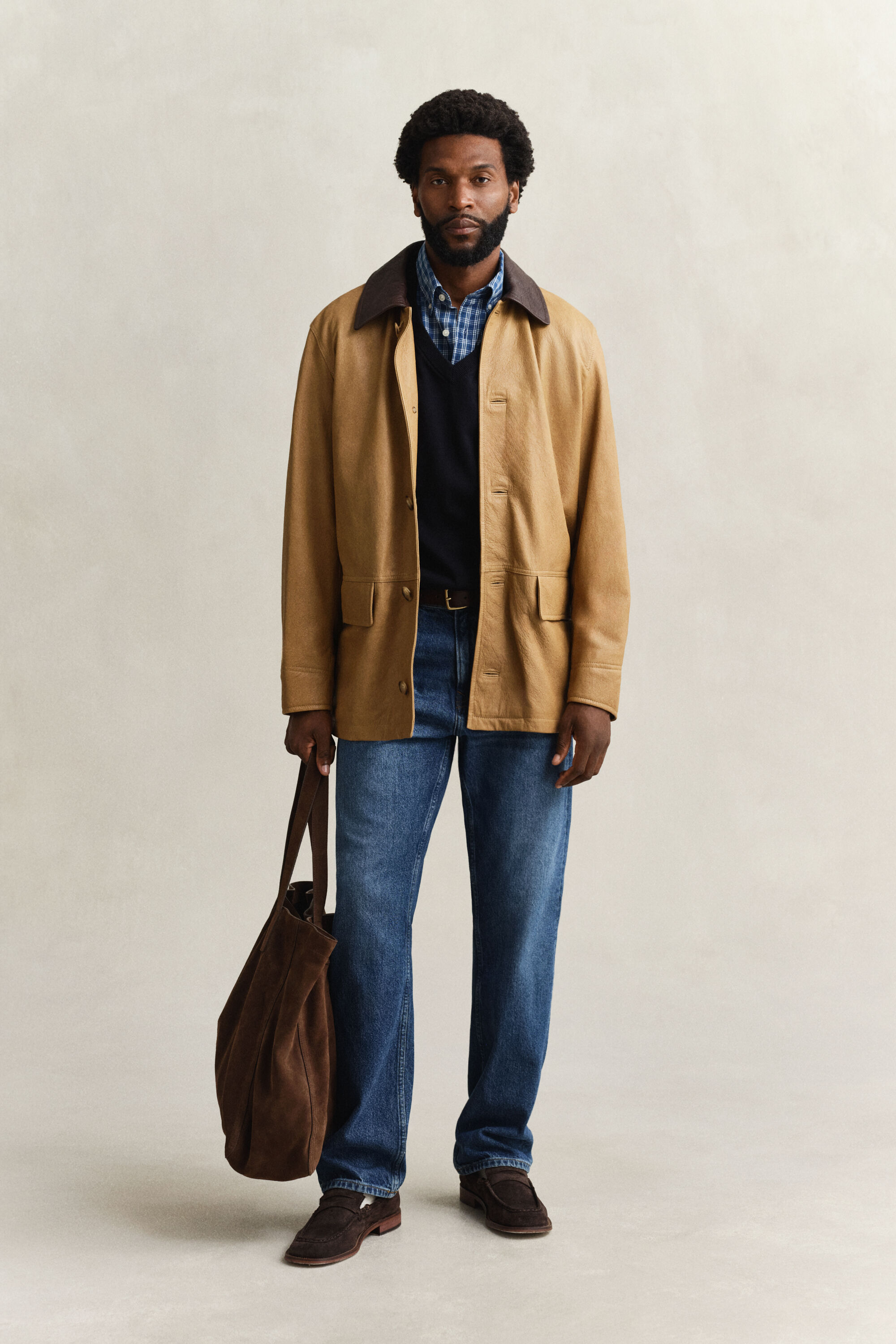 Chemise à carreaux indigo