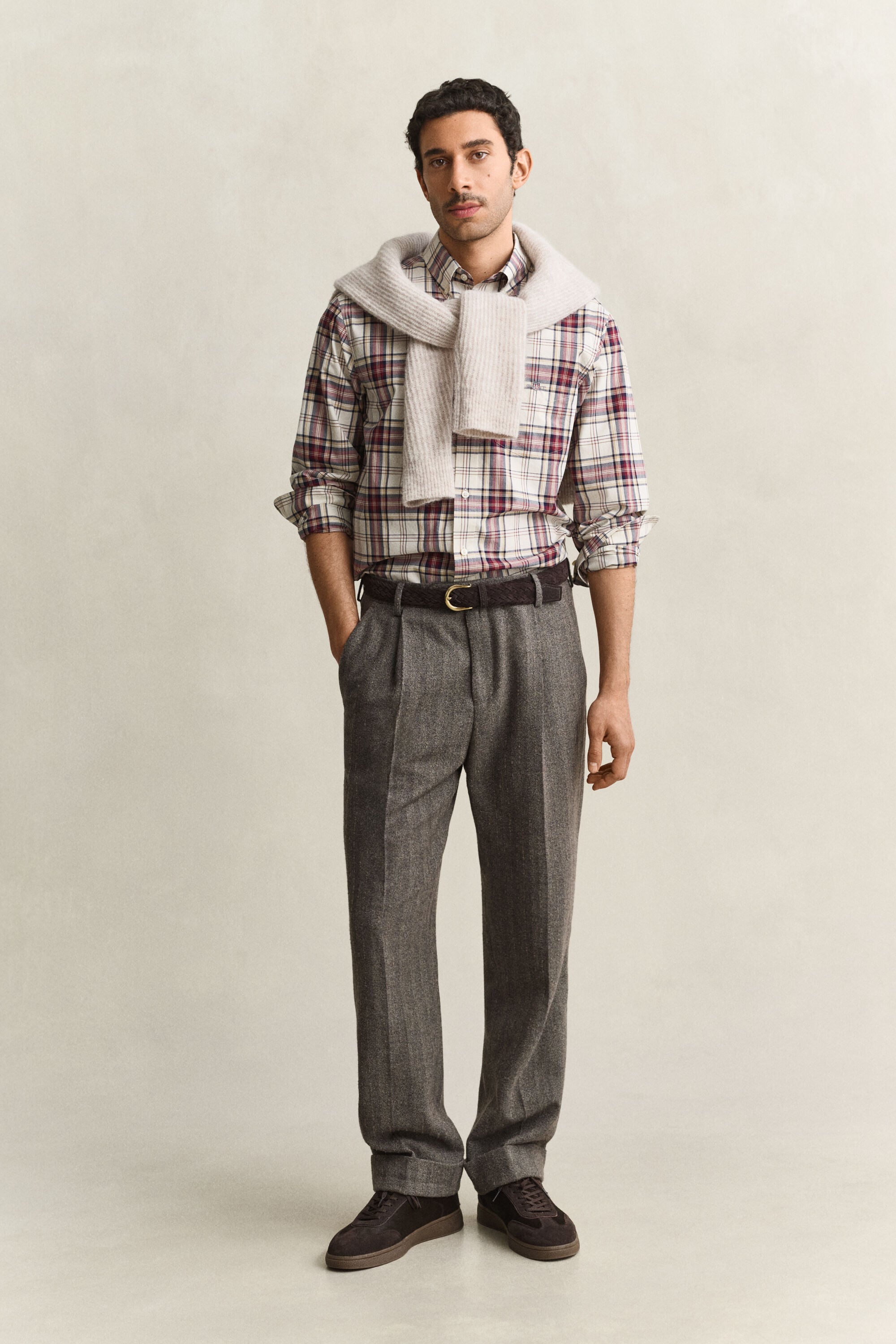 Chemise en popeline à carreaux