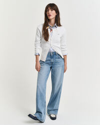 Cardigan en maille de coton stretch à torsades