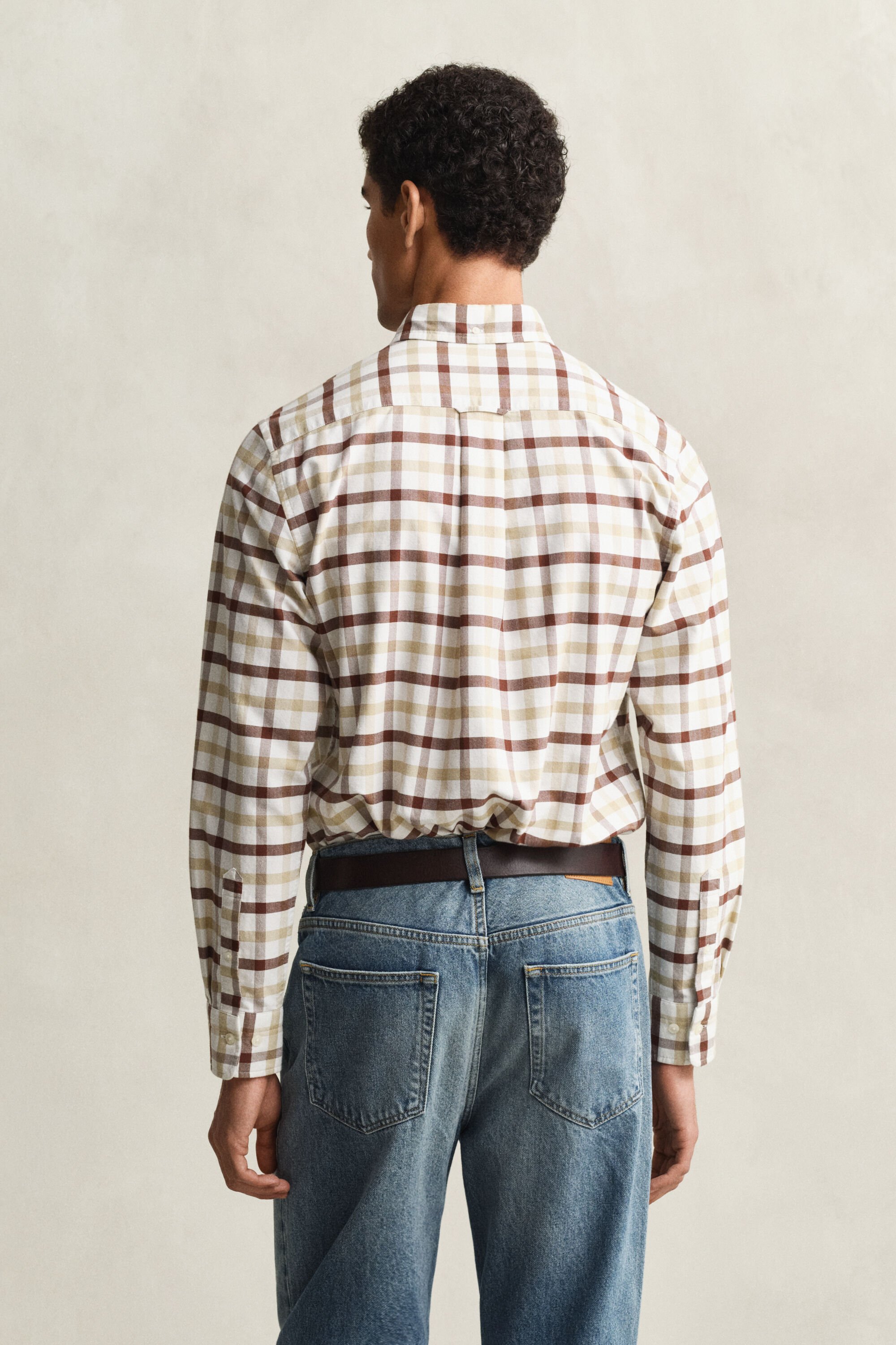 Chemise coupe regular en coton Oxford à carreaux