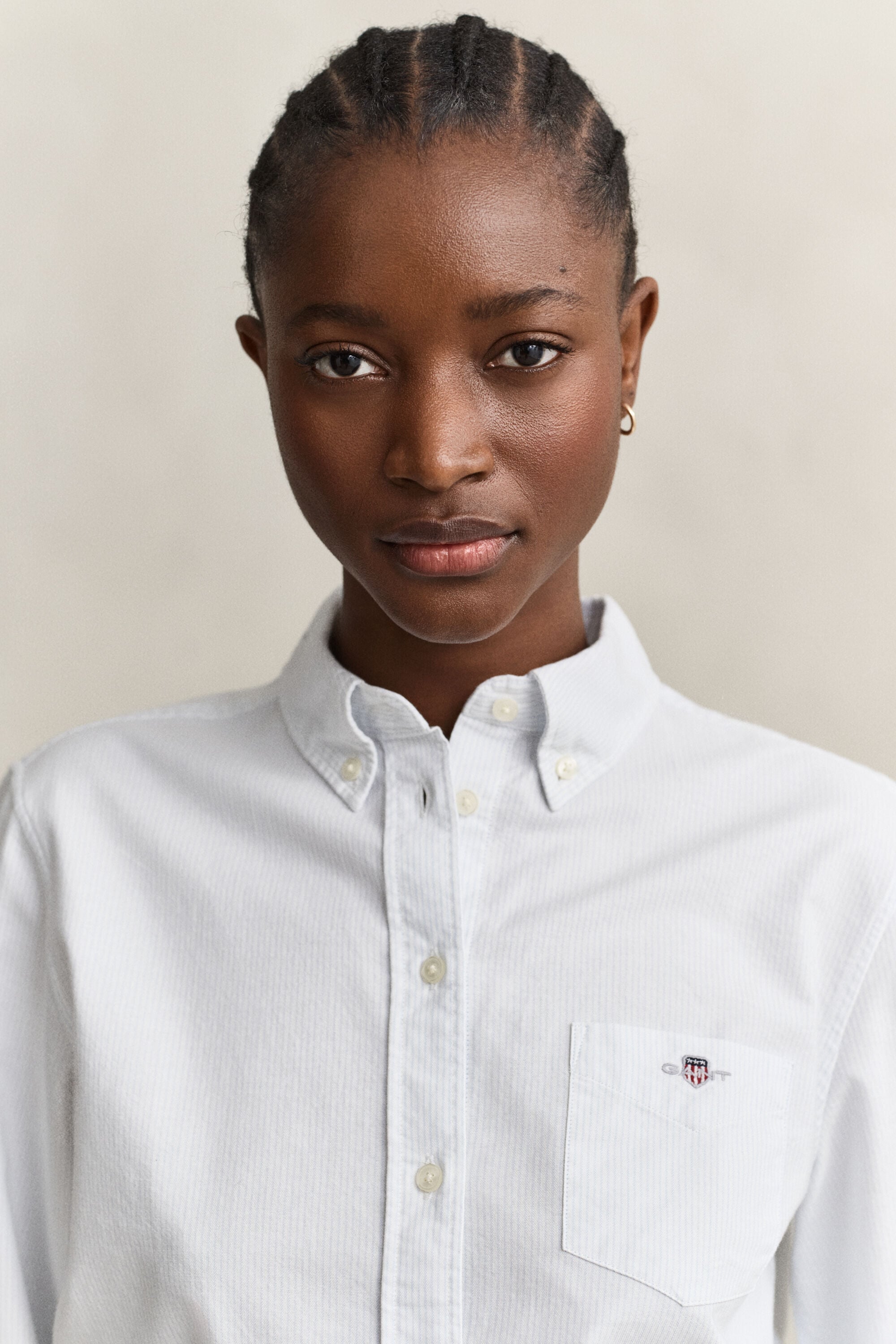 Chemise en coton Oxford classique à rayures
