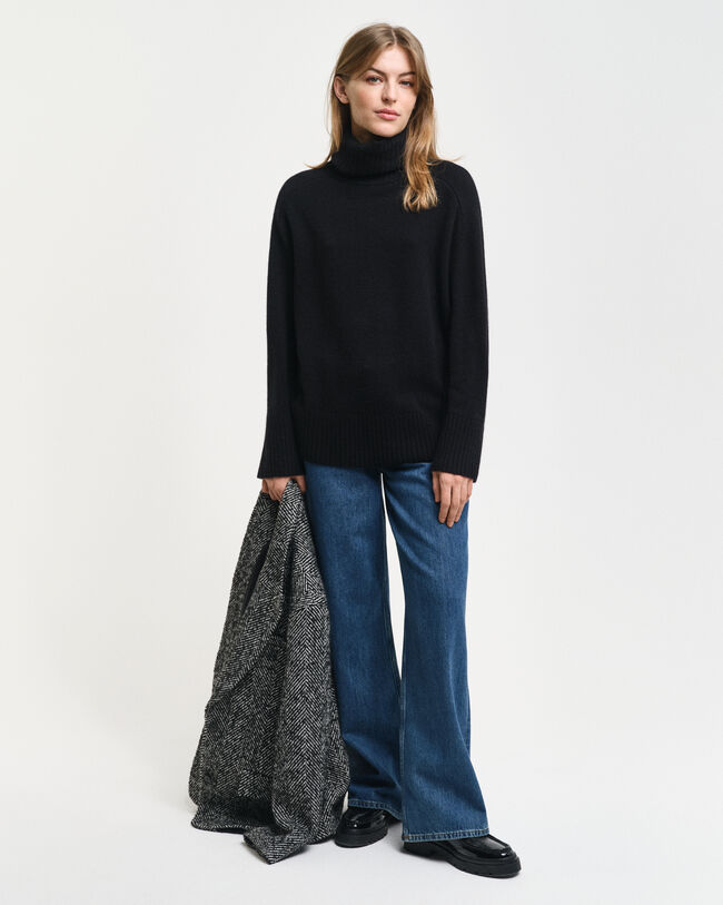 Pull col roul&eacute; en cachemire