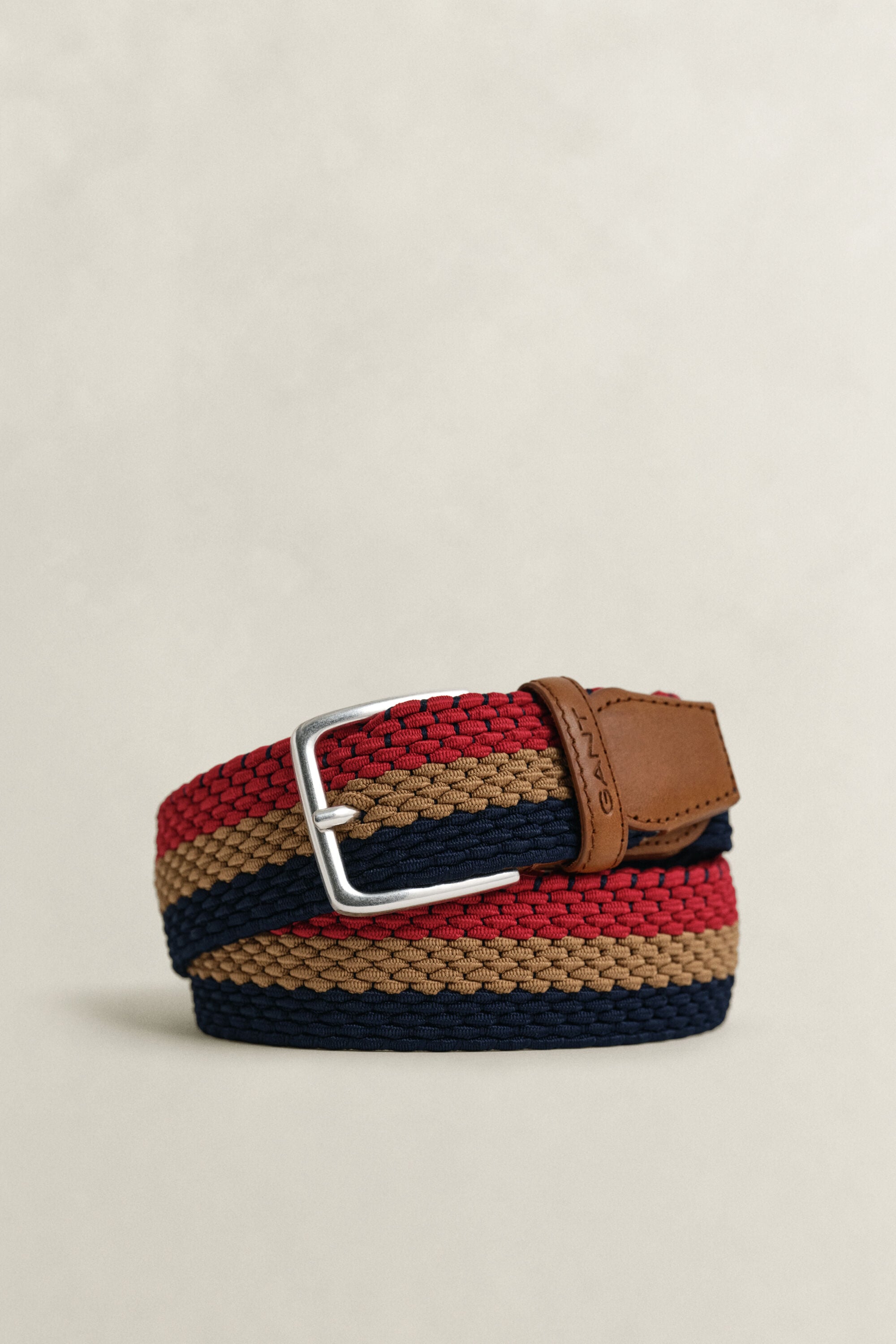 Ceinture tressée à rayures
