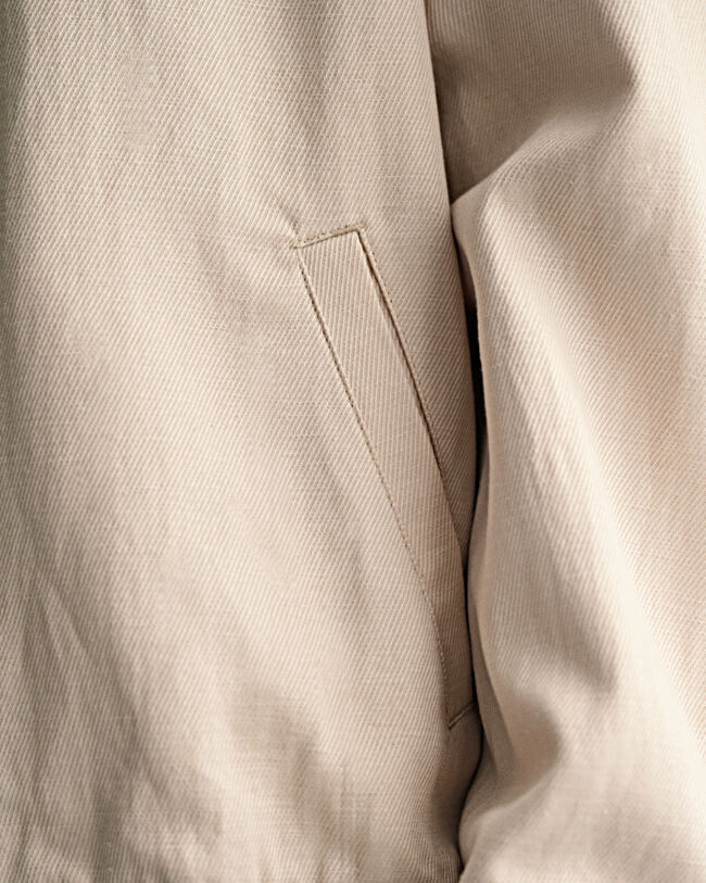 Blouson aviateur en lin mélangé