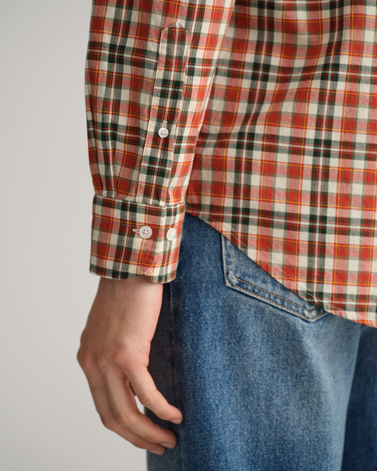 Chemise regular fit en popeline de coton &agrave; motif &eacute;cossais