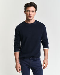 Pull ras du cou en coton côtelé