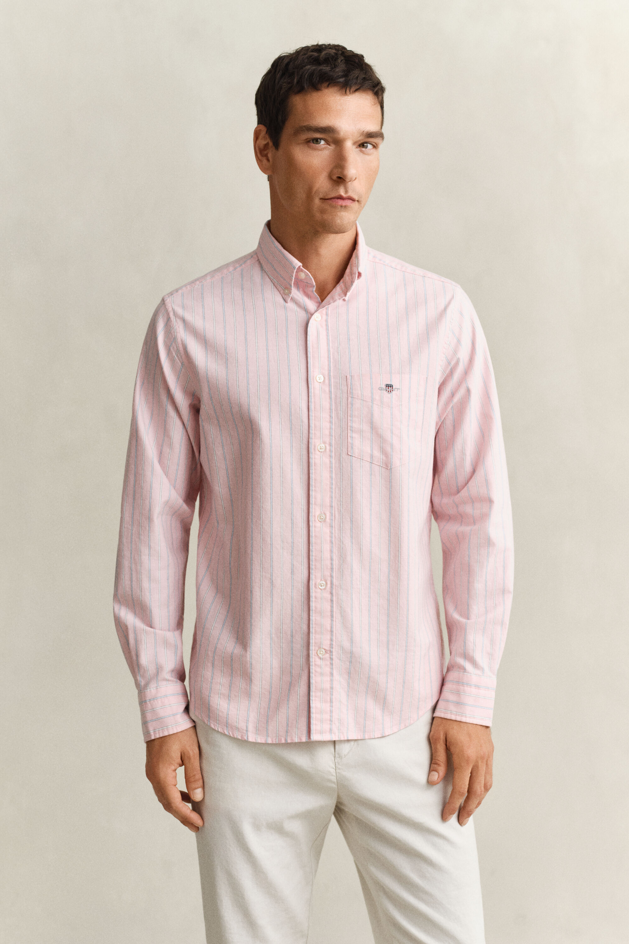 Chemise en coton Oxford classique à rayures