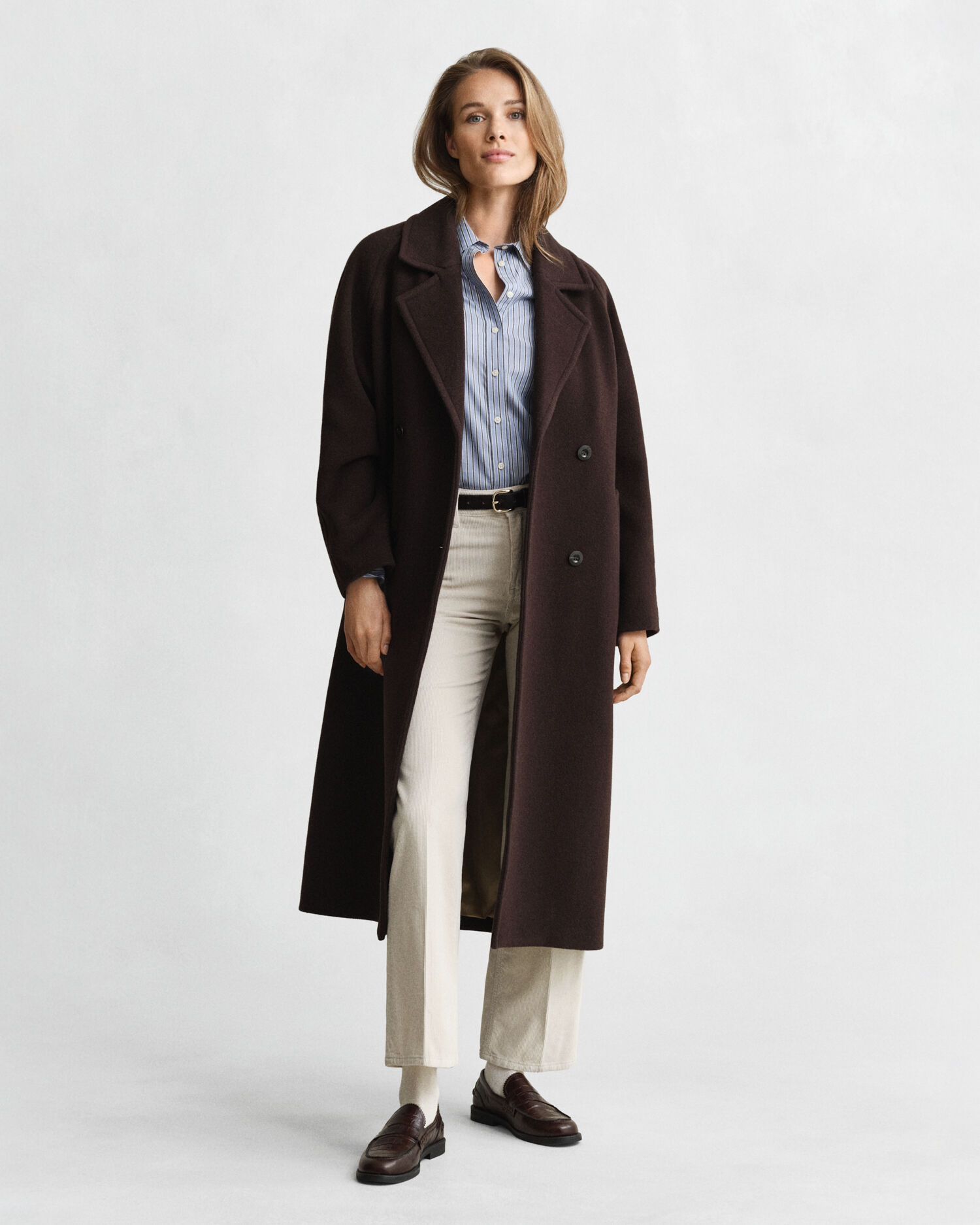 Chemise coupe regular en popeline à rayures