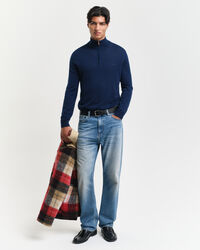 Pull à demi-zip en laine mérinos extrafine