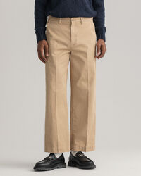 Pantalon chino en sergé de coton à jambes larges