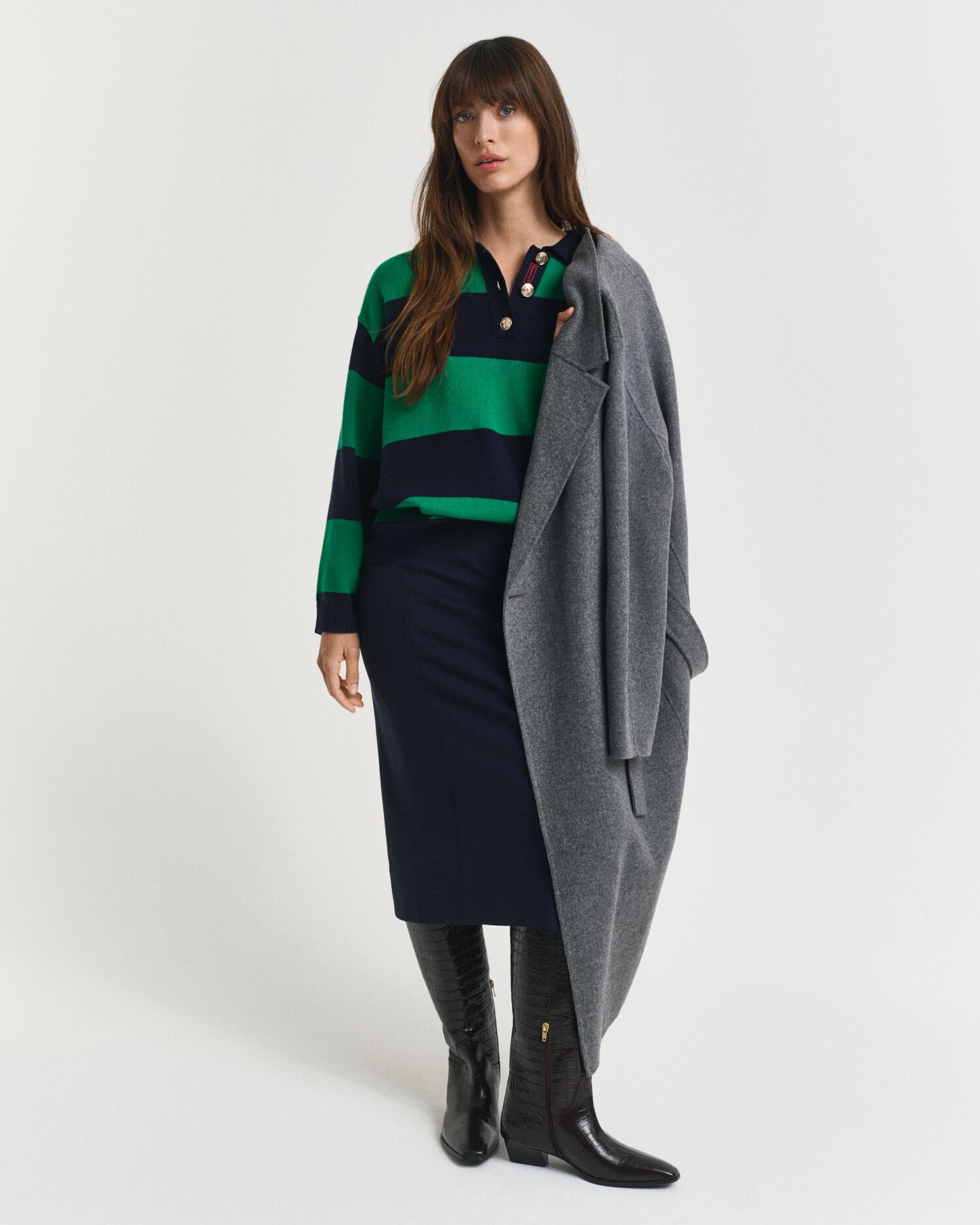 Rugger en maille à rayures