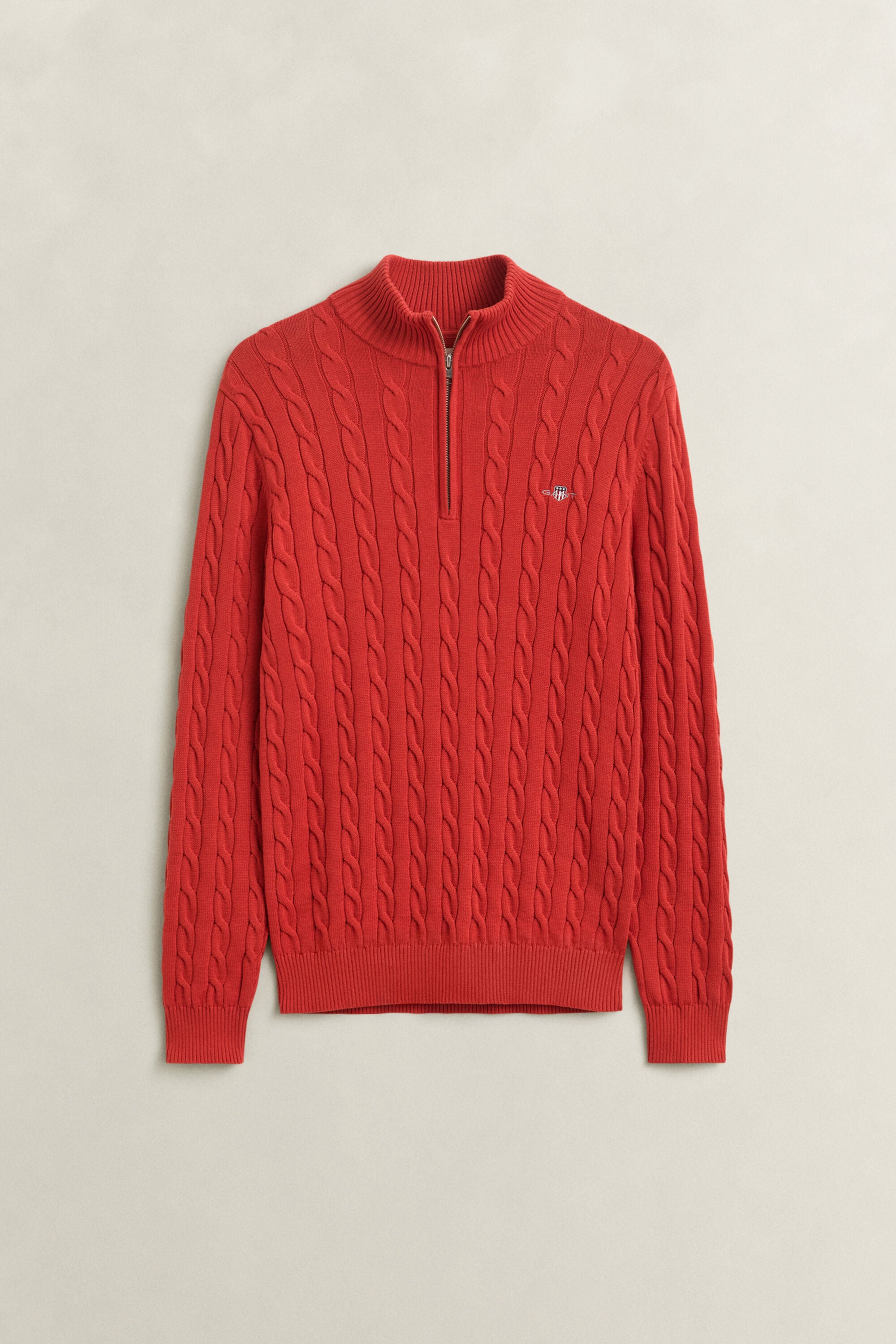 Pull à demi-zip en maille de coton torsadée