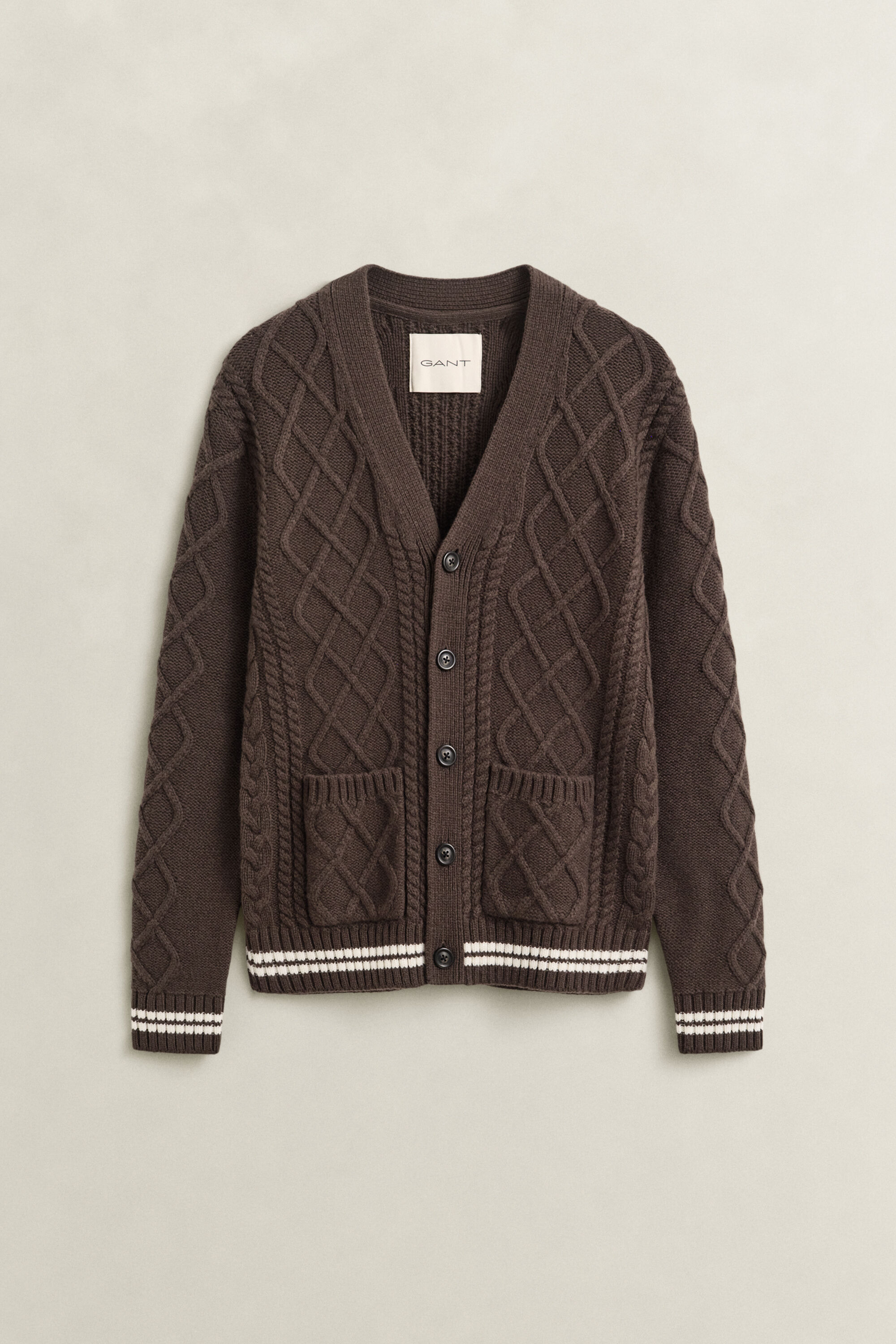Cardigan en maille torsadée de laine mélangée