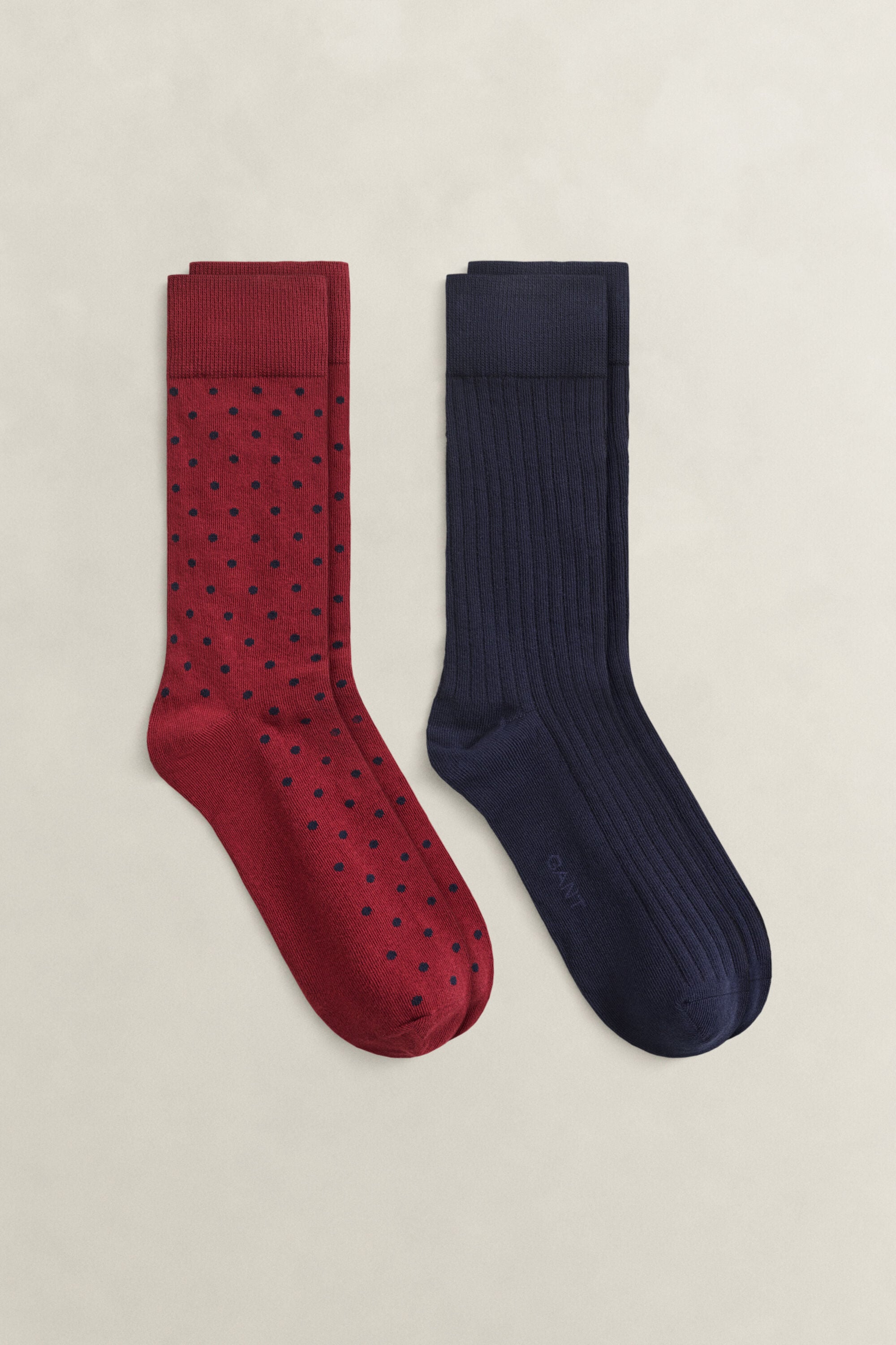 Coffret cadeau de 2 paires de chaussettes à pois et côtelées