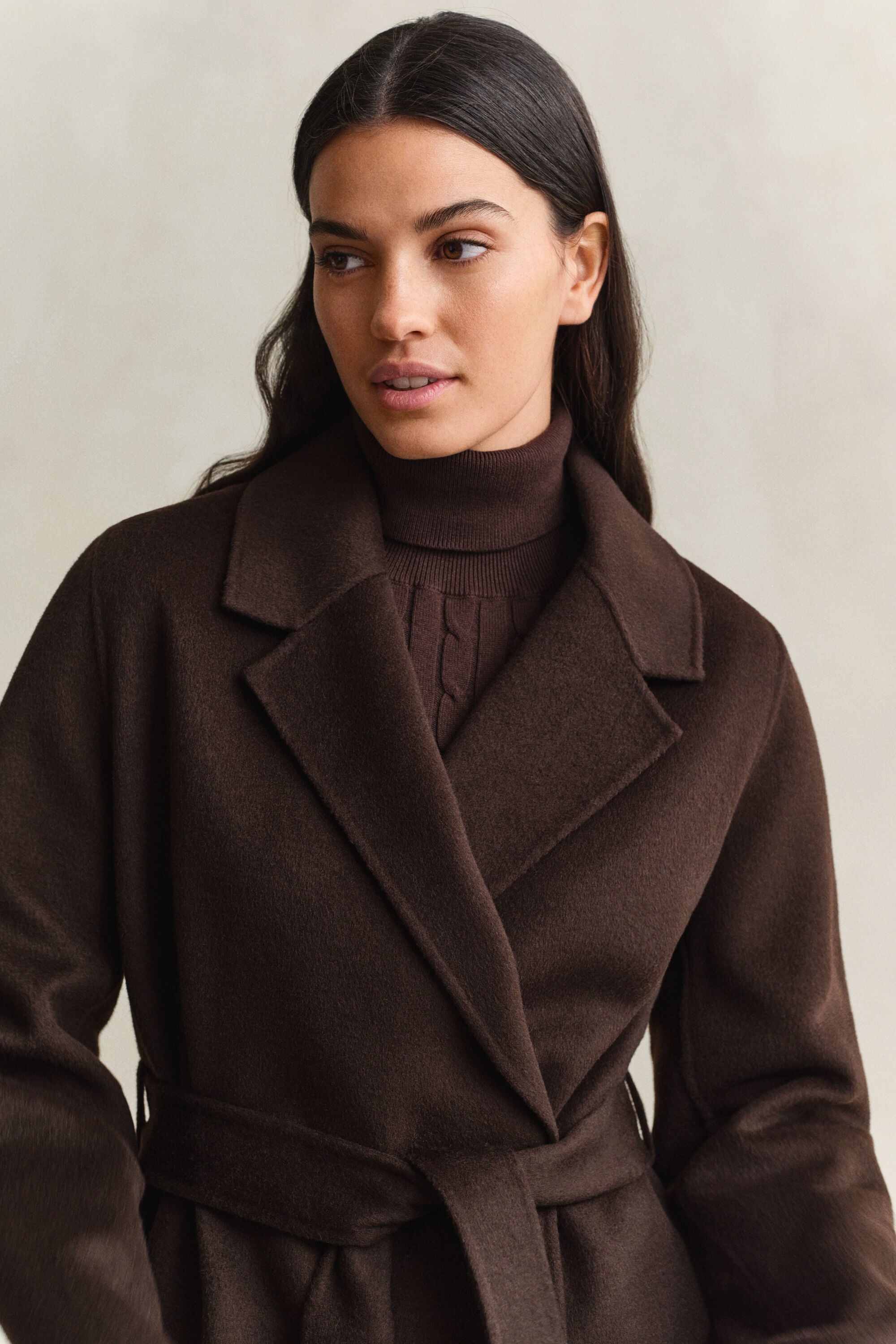 Veste cousue main avec ceinture