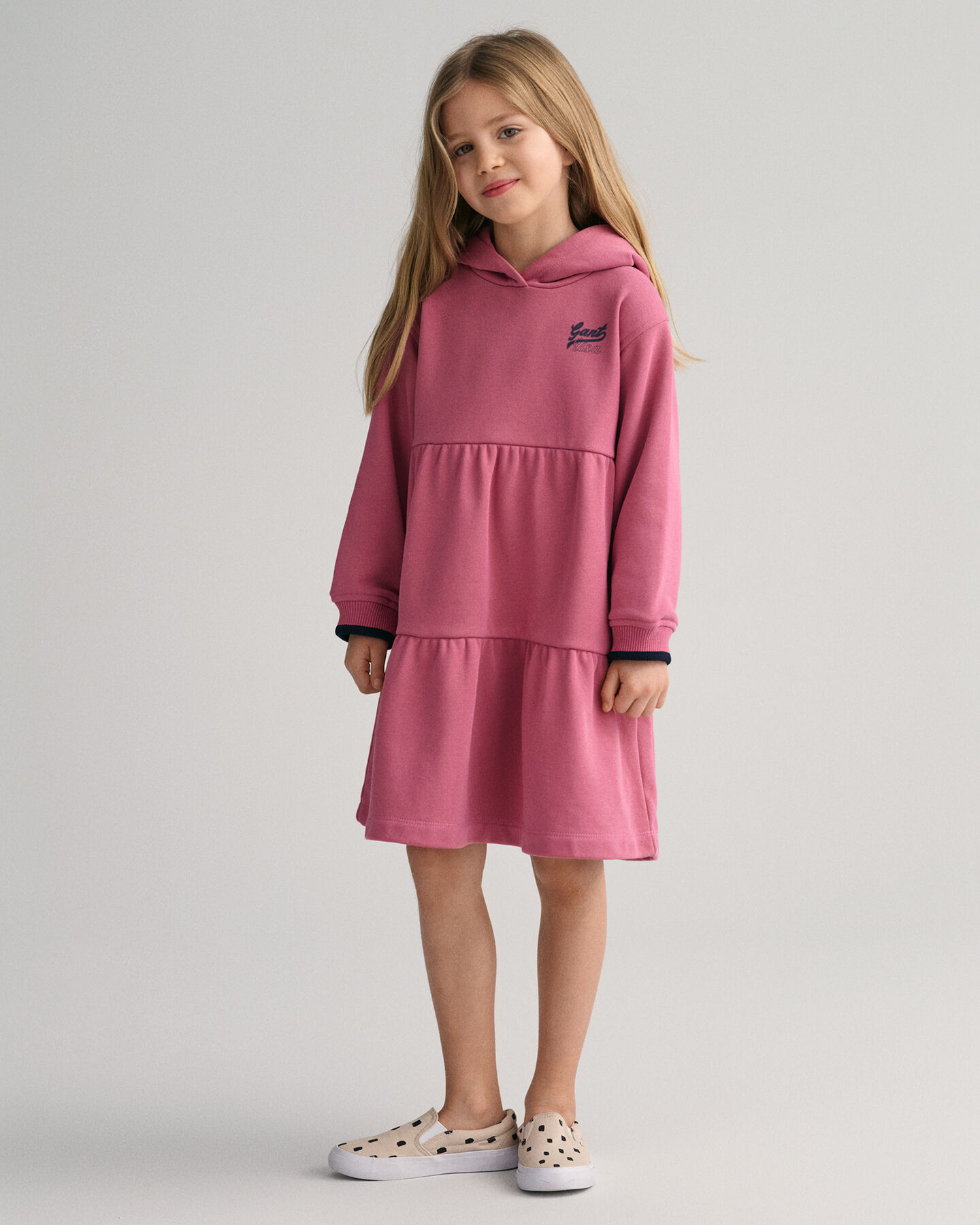 Robe sweat &agrave; capuche avec volants GANT USA Girls
