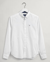 Chemise slim fit en coton Oxford armur&eacute; &agrave; pois